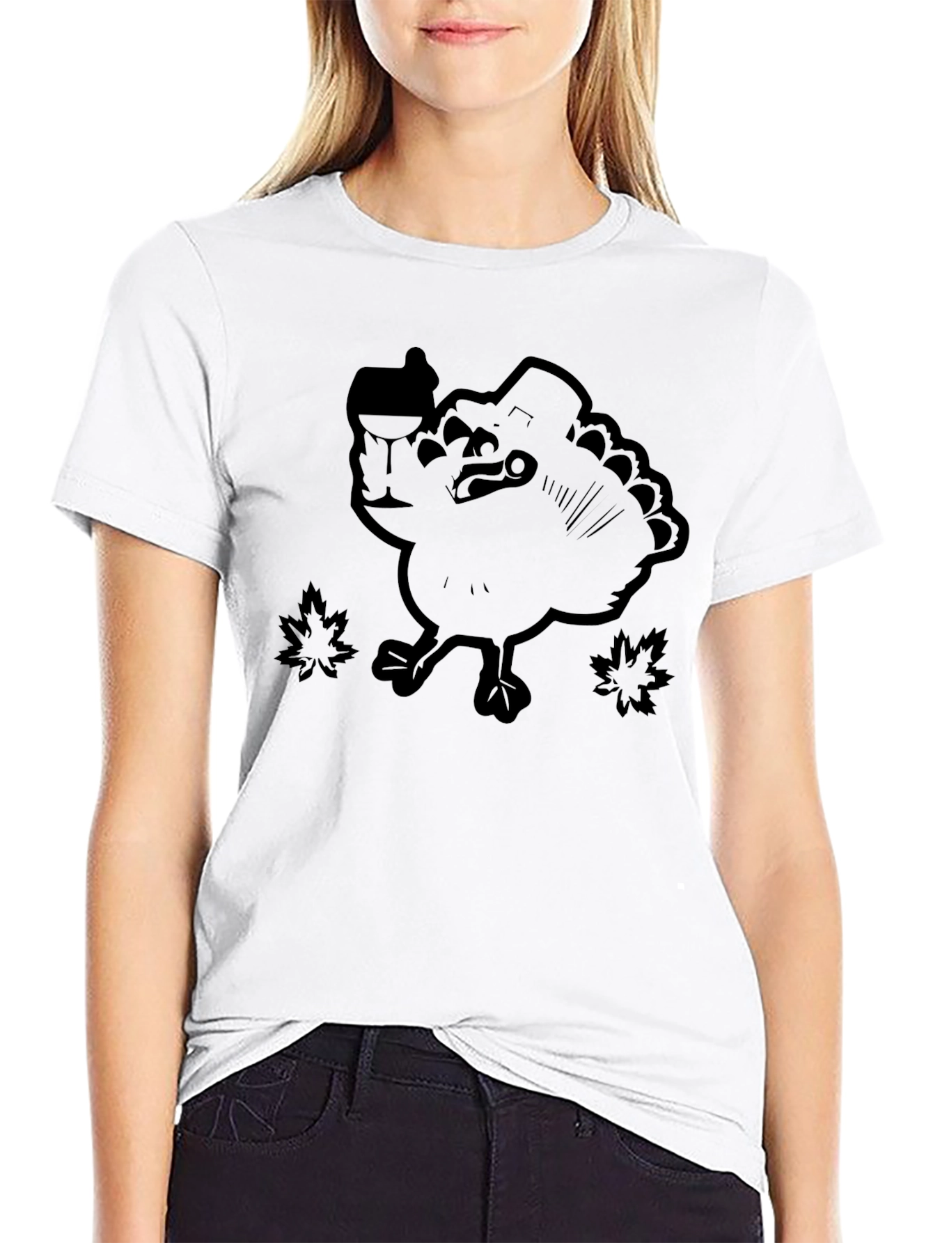 Turkey with Wine Black Graphic Tee