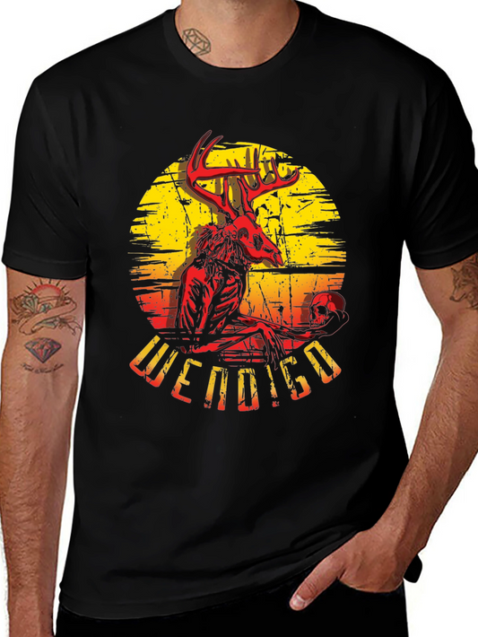 Wendigo Graphic T-Shirt - Deer Skull Design
