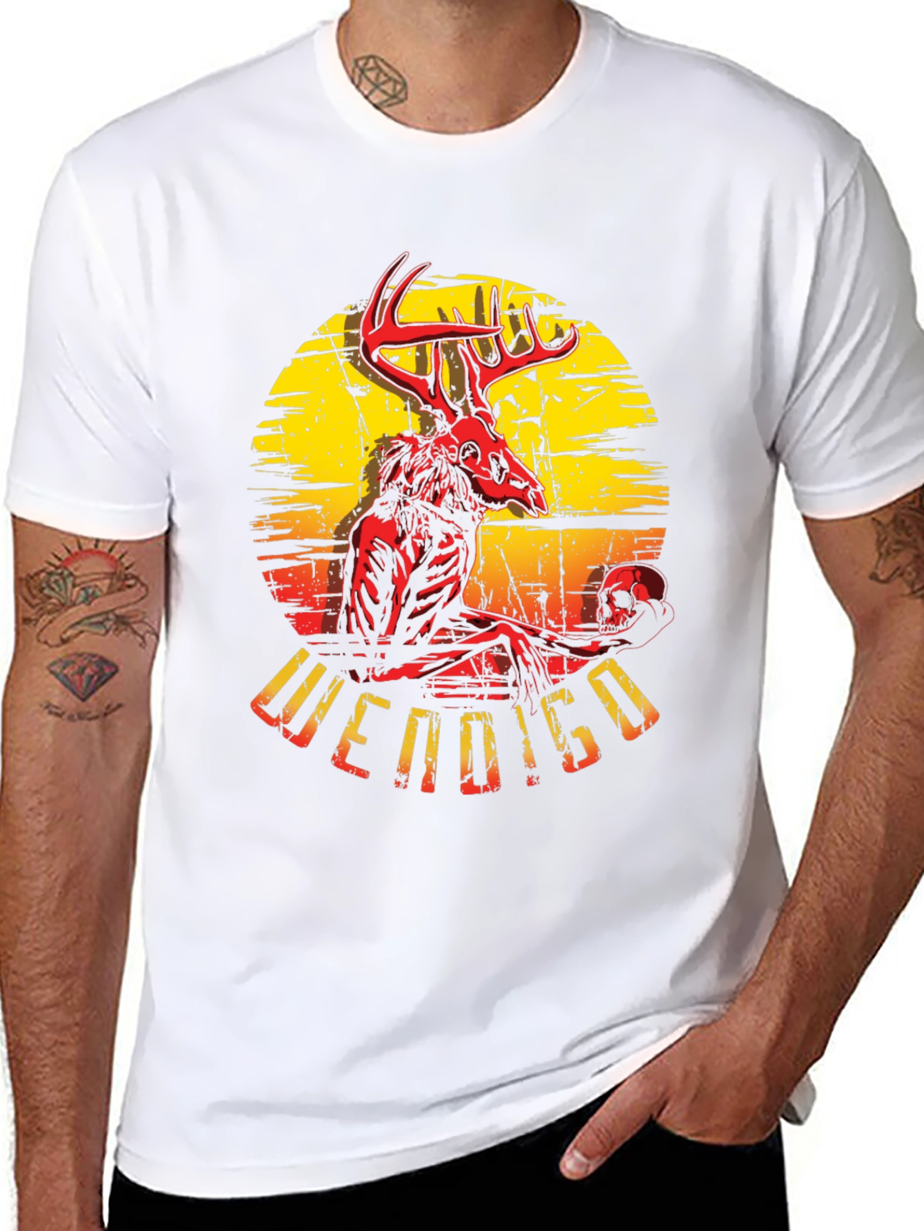 Wendigo Graphic T-Shirt - Deer Skull Design