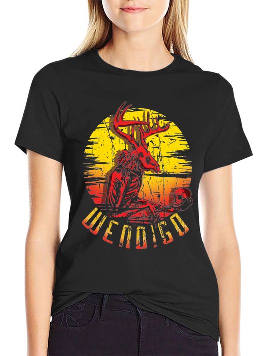 Wendigo Graphic T-Shirt - Deer Skull Design