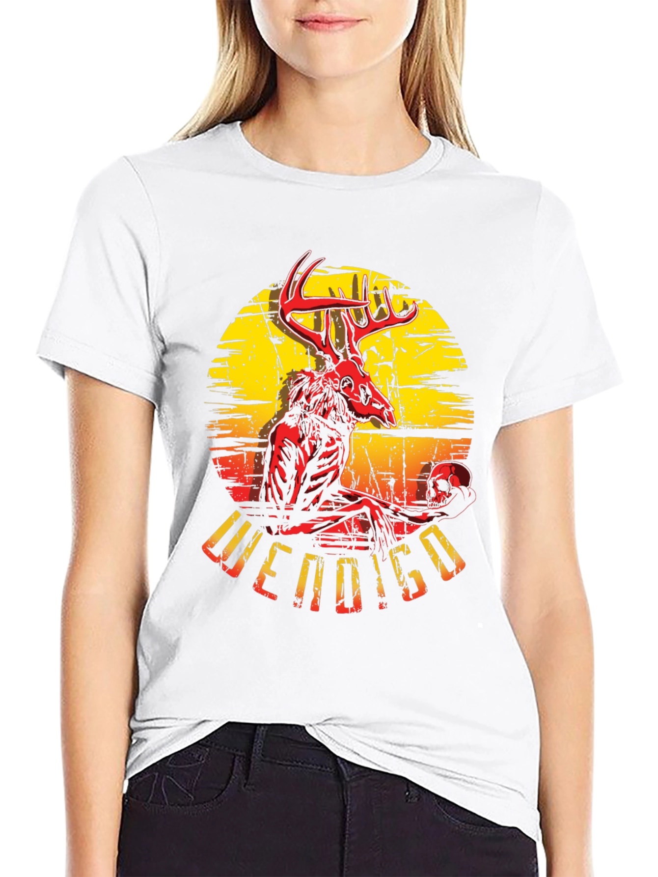 Wendigo Graphic T-Shirt - Deer Skull Design