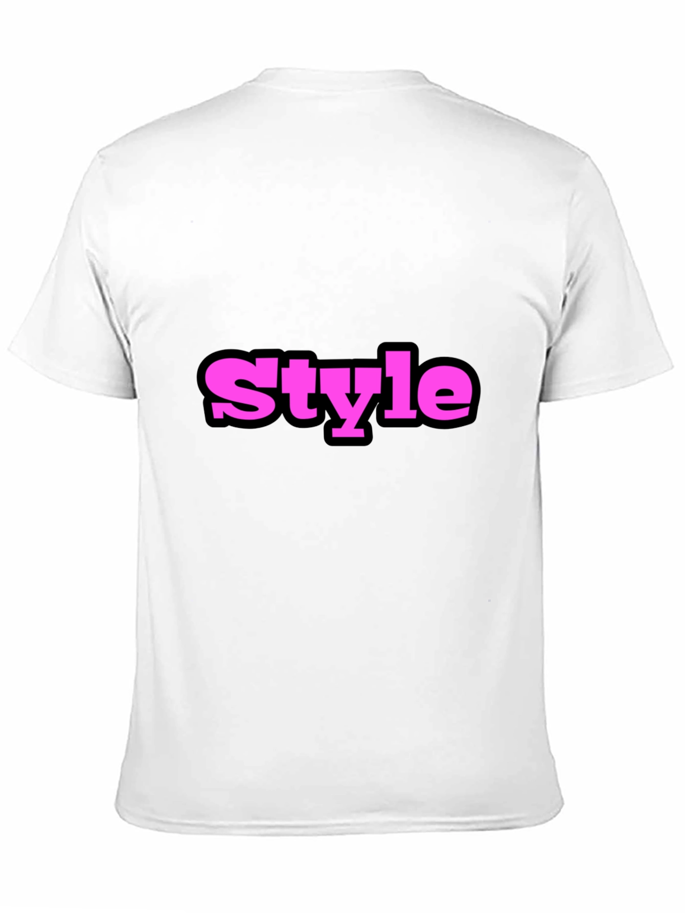 Stylish Black T-Shirt with Bold Pink Style Print