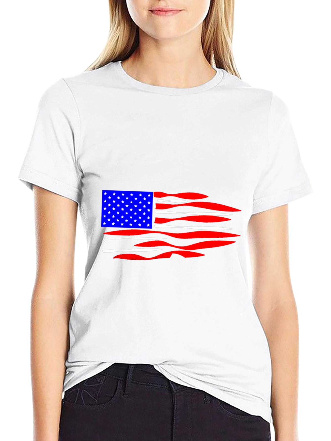 American Flag Distressed Graphic T-Shirt