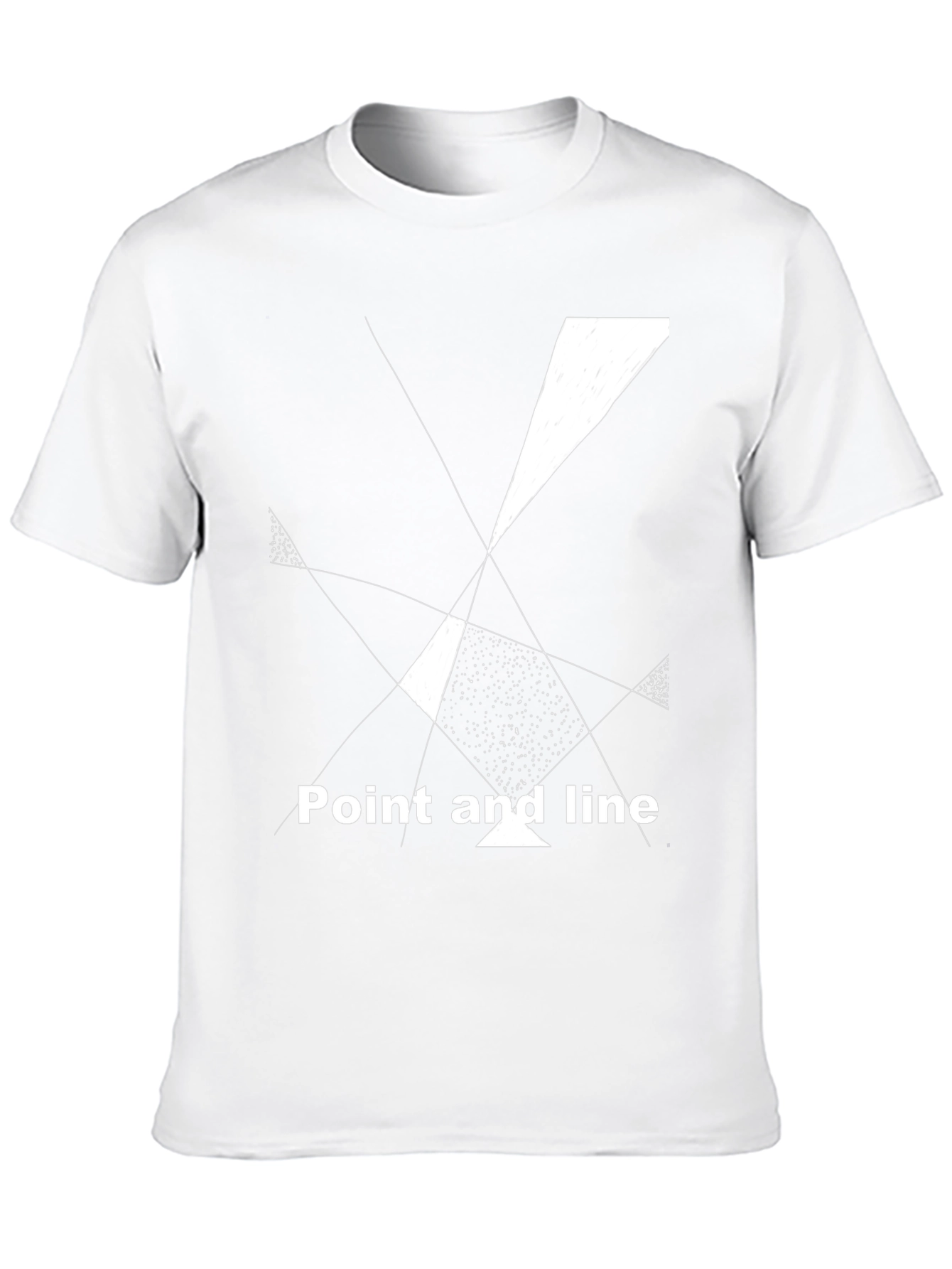Abstract Geometric Tee: Point and Line Black T-Shirt