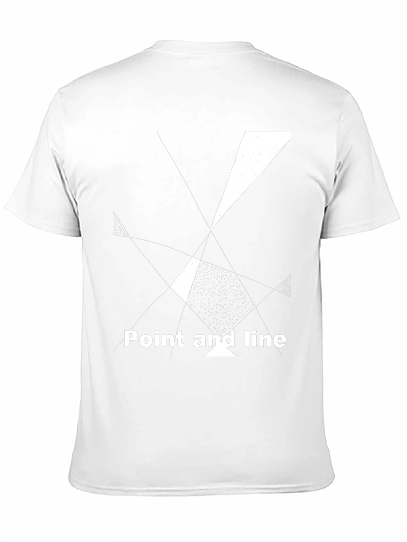 Abstract Geometric Tee: Point and Line Black T-Shirt
