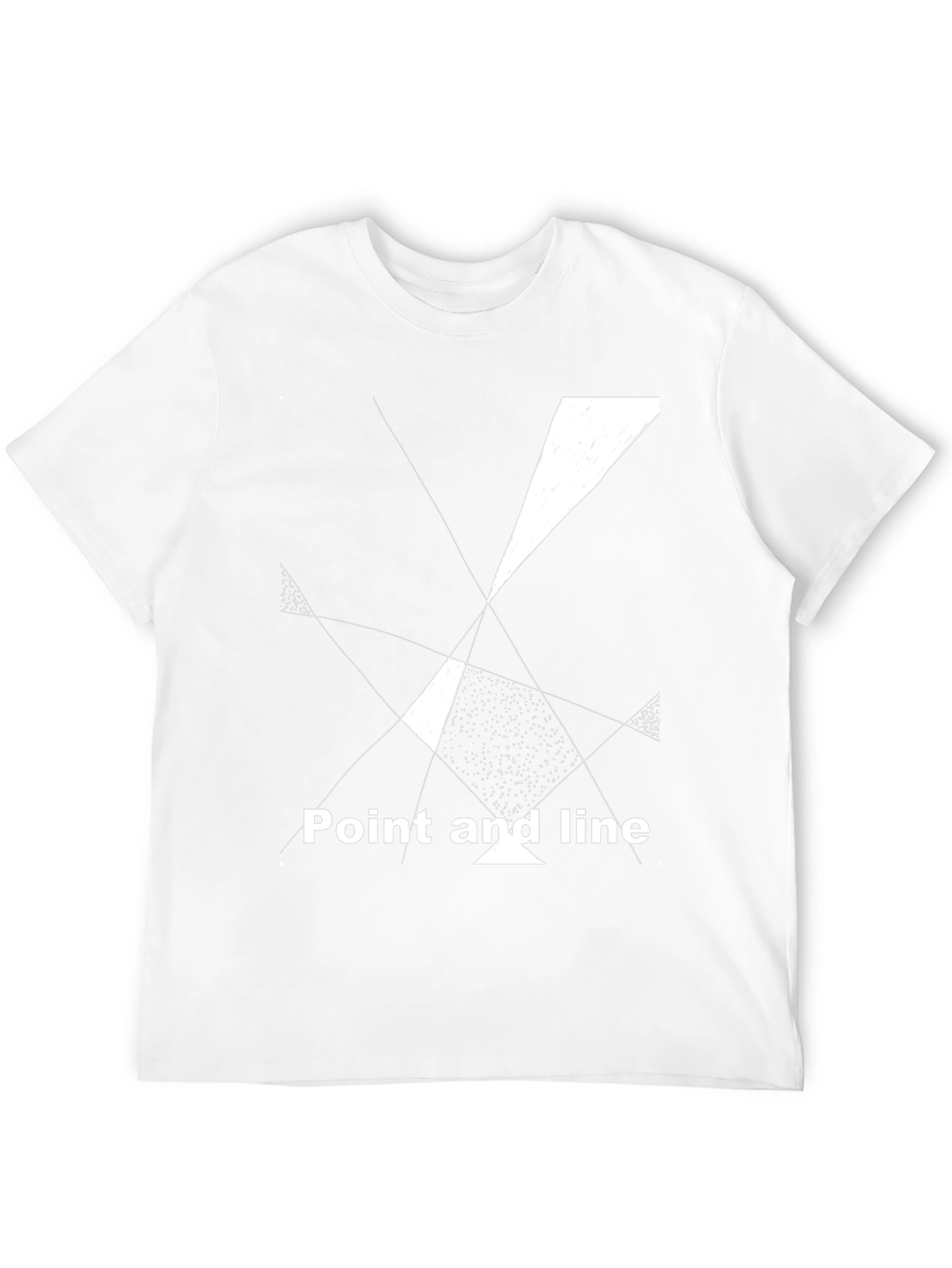 Abstract Geometric Tee: Point and Line Black T-Shirt