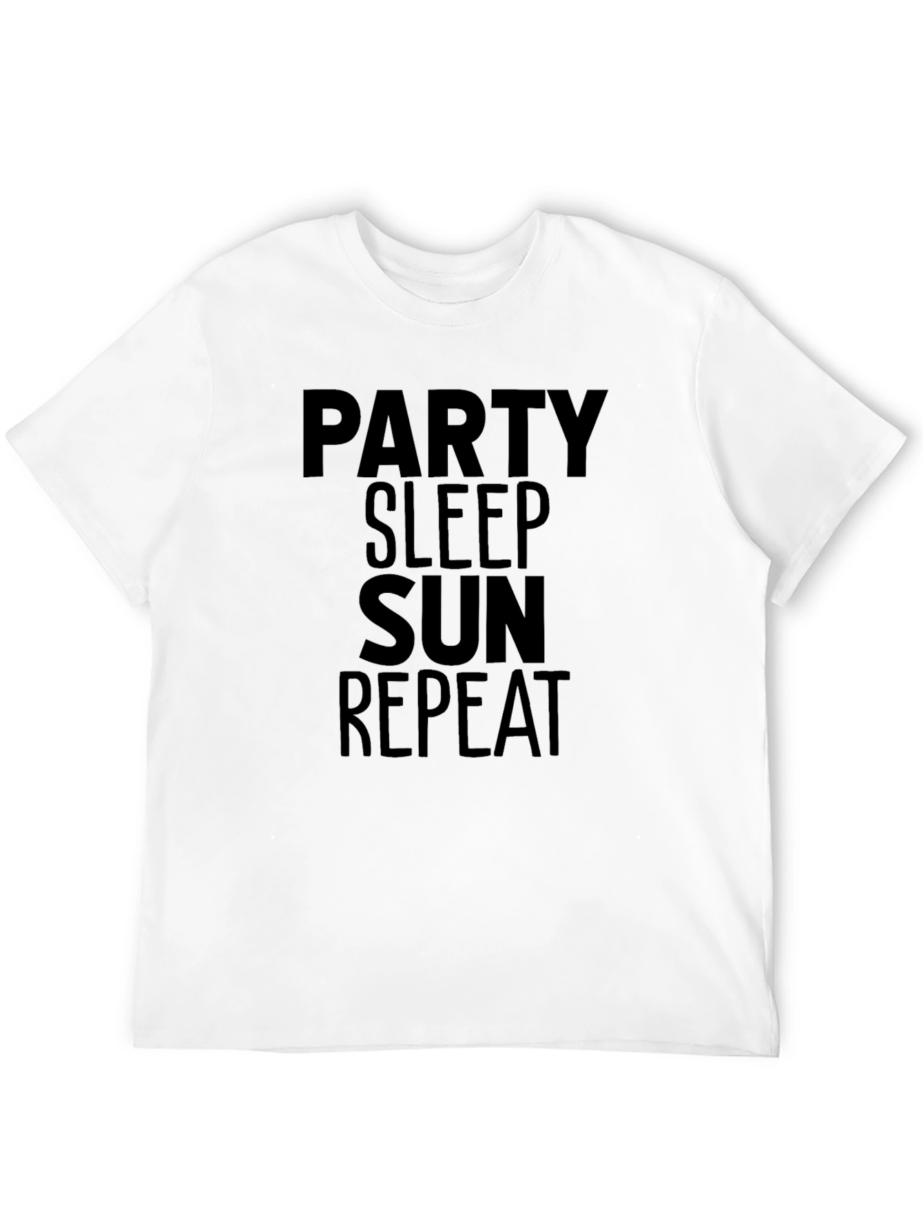 Party Sleep Sun Repeat Black Graphic Tee