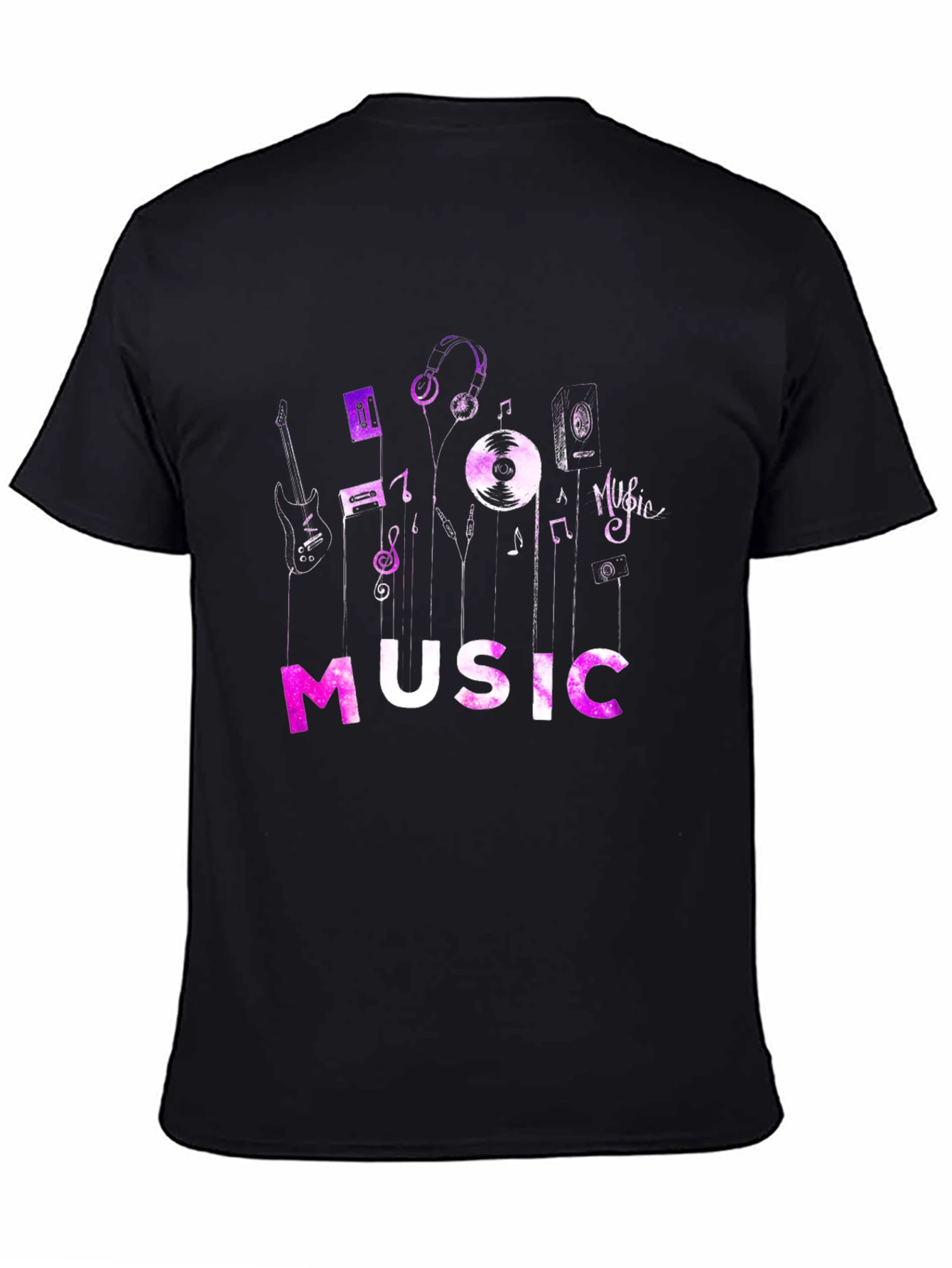 Music Lovers Graphic Tee - Black Cotton