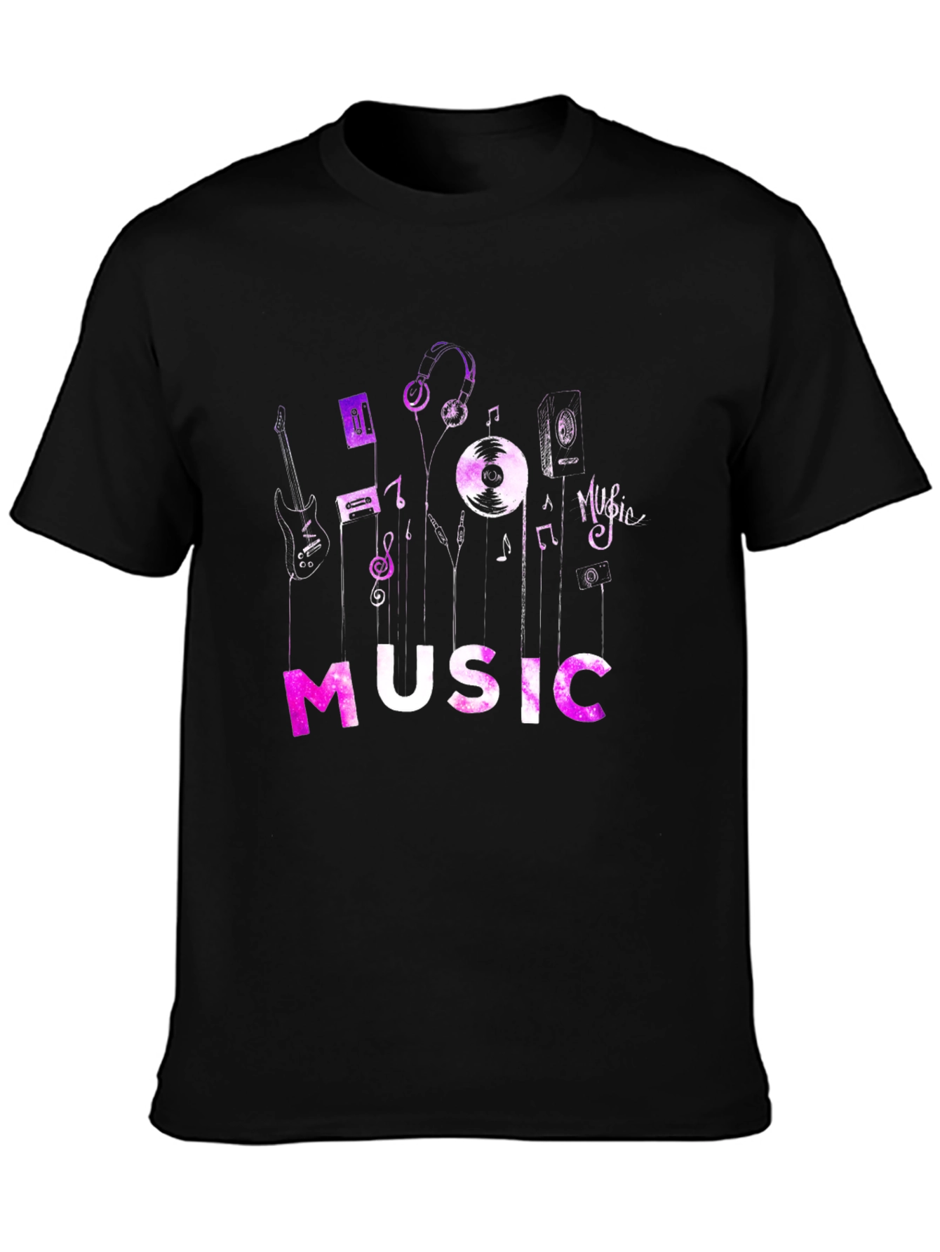 Music Lovers Graphic Tee - Black Cotton