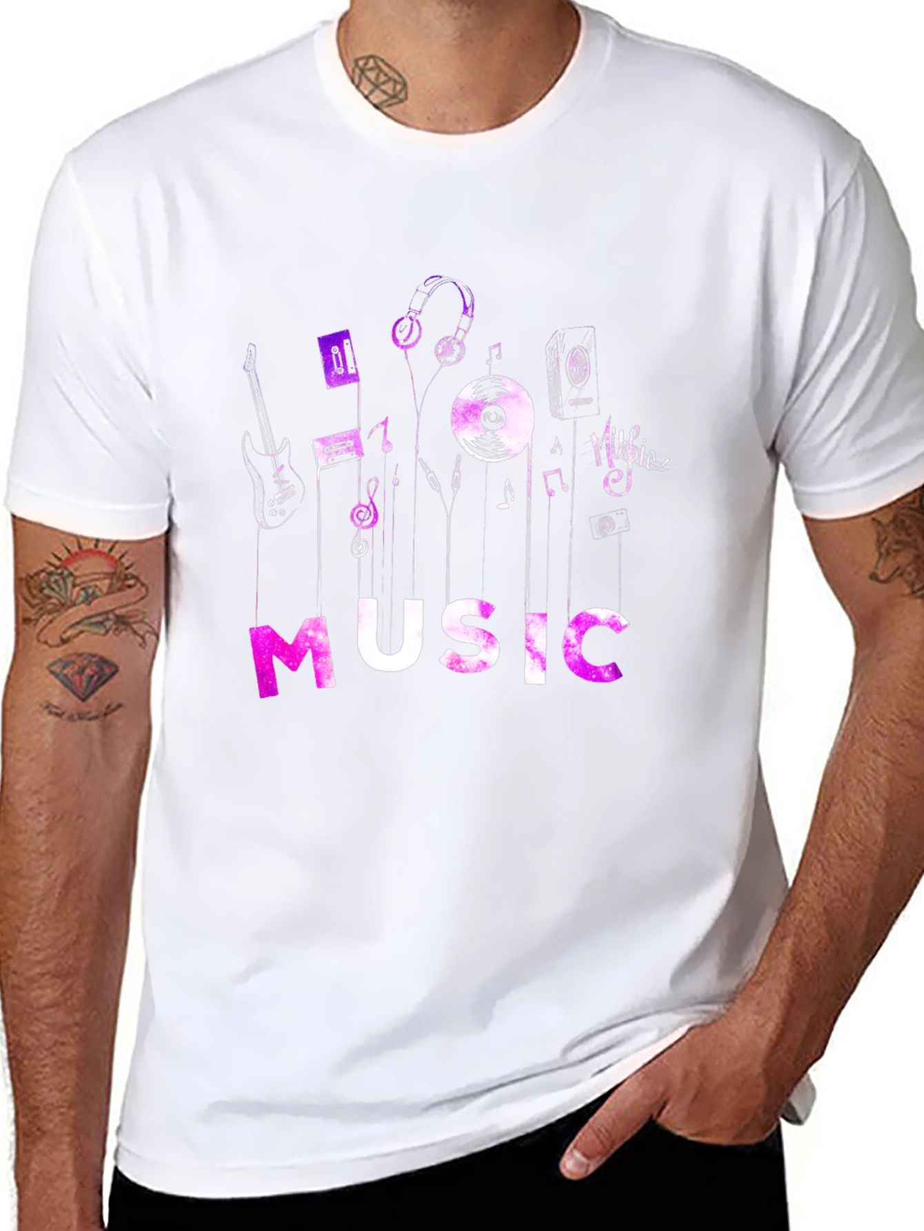 Music Lovers Graphic Tee - Black Cotton
