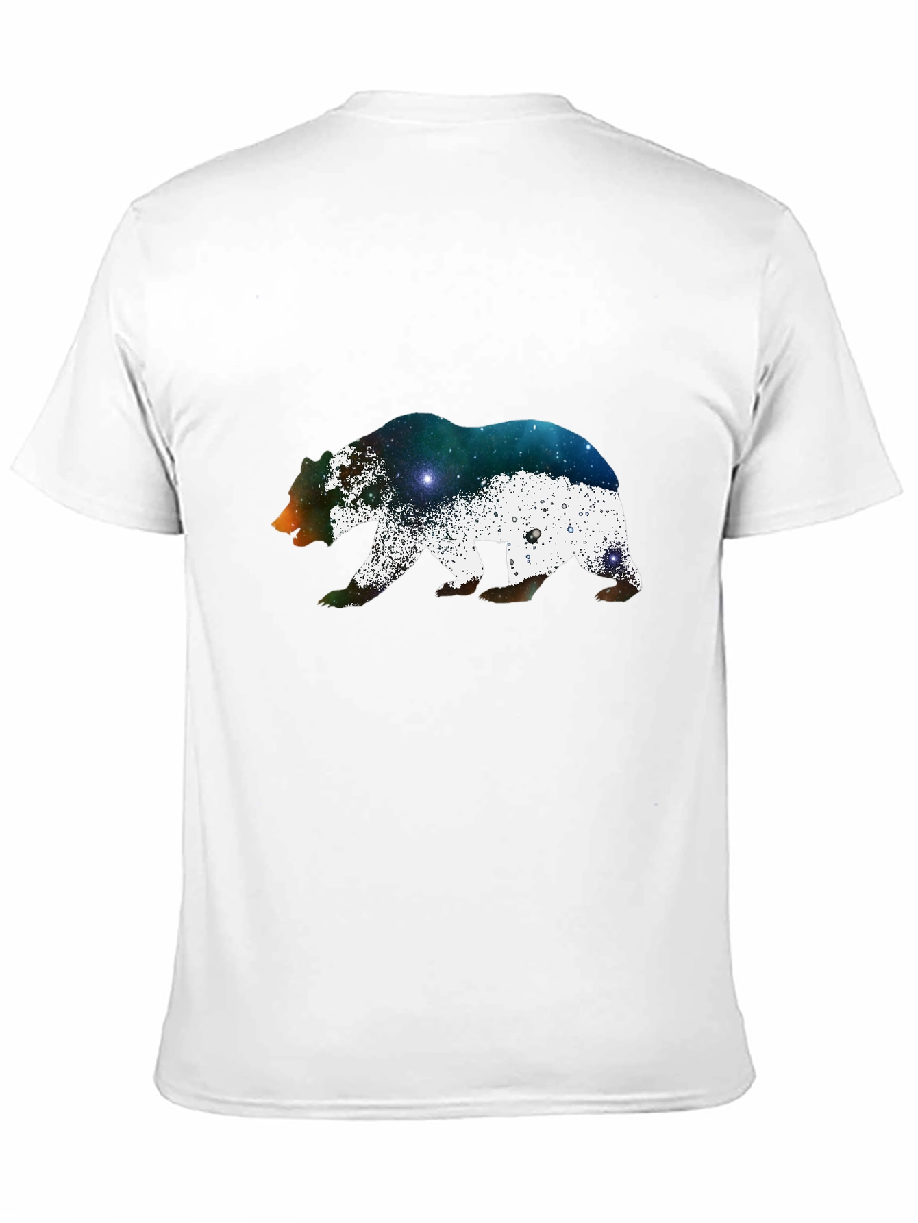 Bear Galaxy Print Black T-Shirt