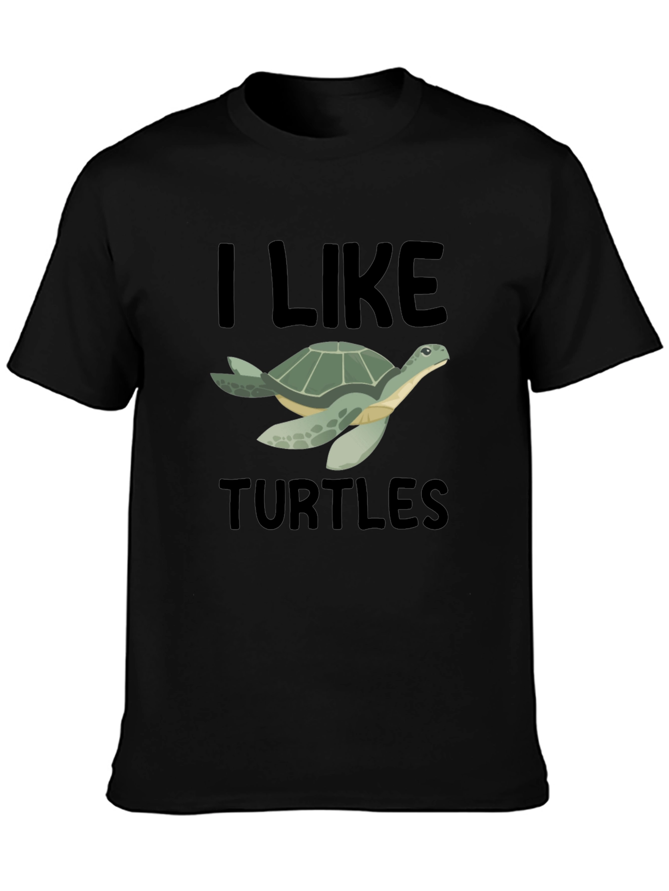 I Like Turtles T-Shirt - Black