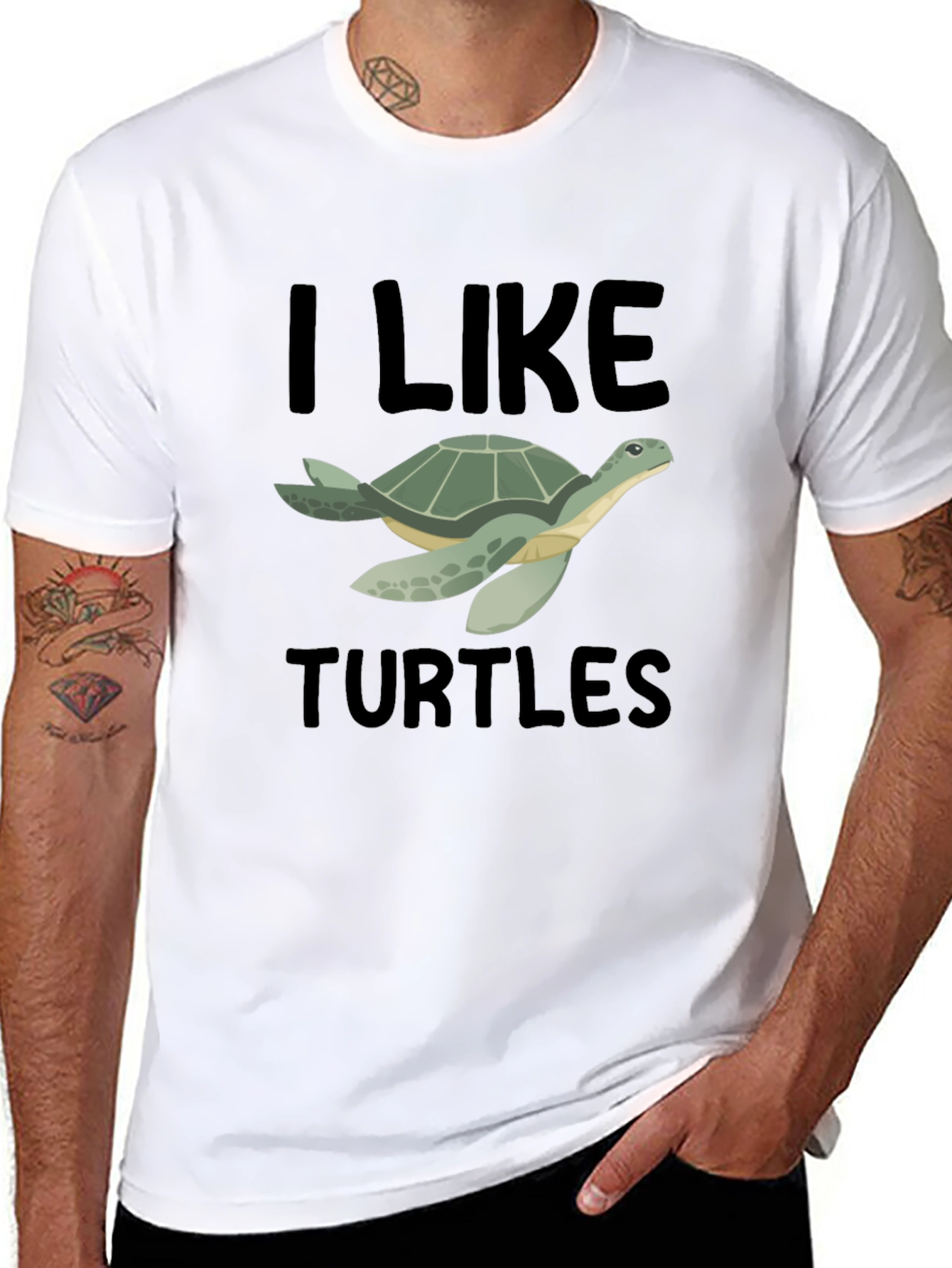 I Like Turtles T-Shirt - Black