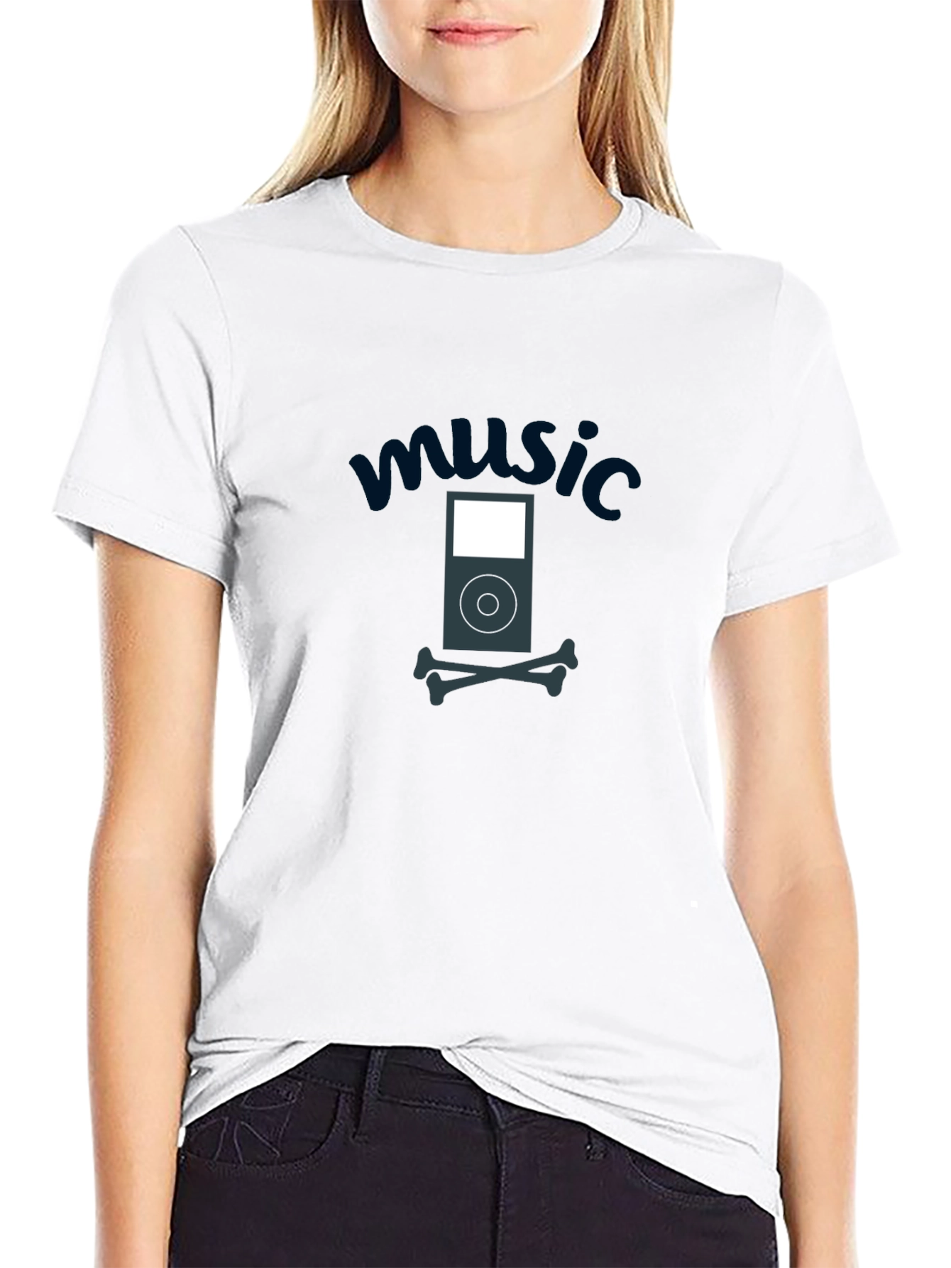 Music iPod Skull T-Shirt - Soft Cotton Tee
