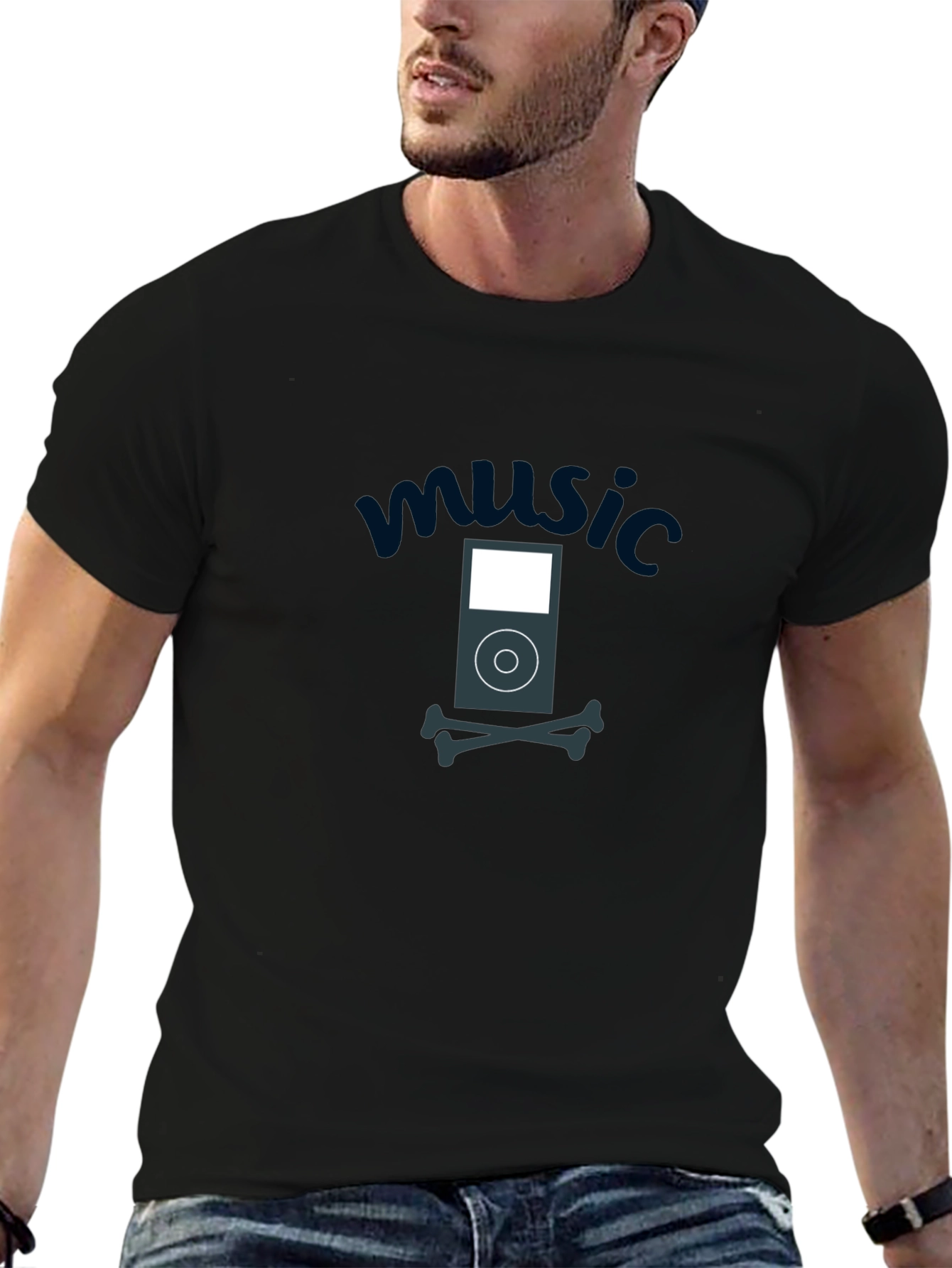 Music iPod Skull T-Shirt - Soft Cotton Tee
