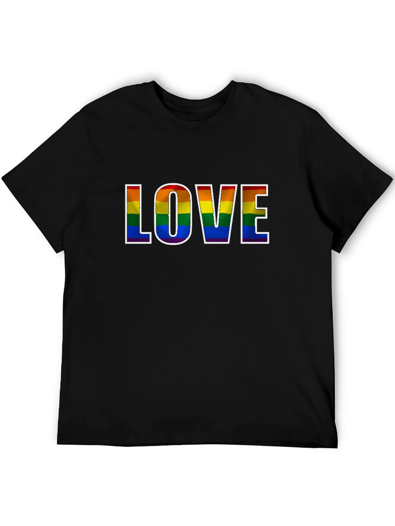 Rainbow LOVE Graphic Black T-Shirt