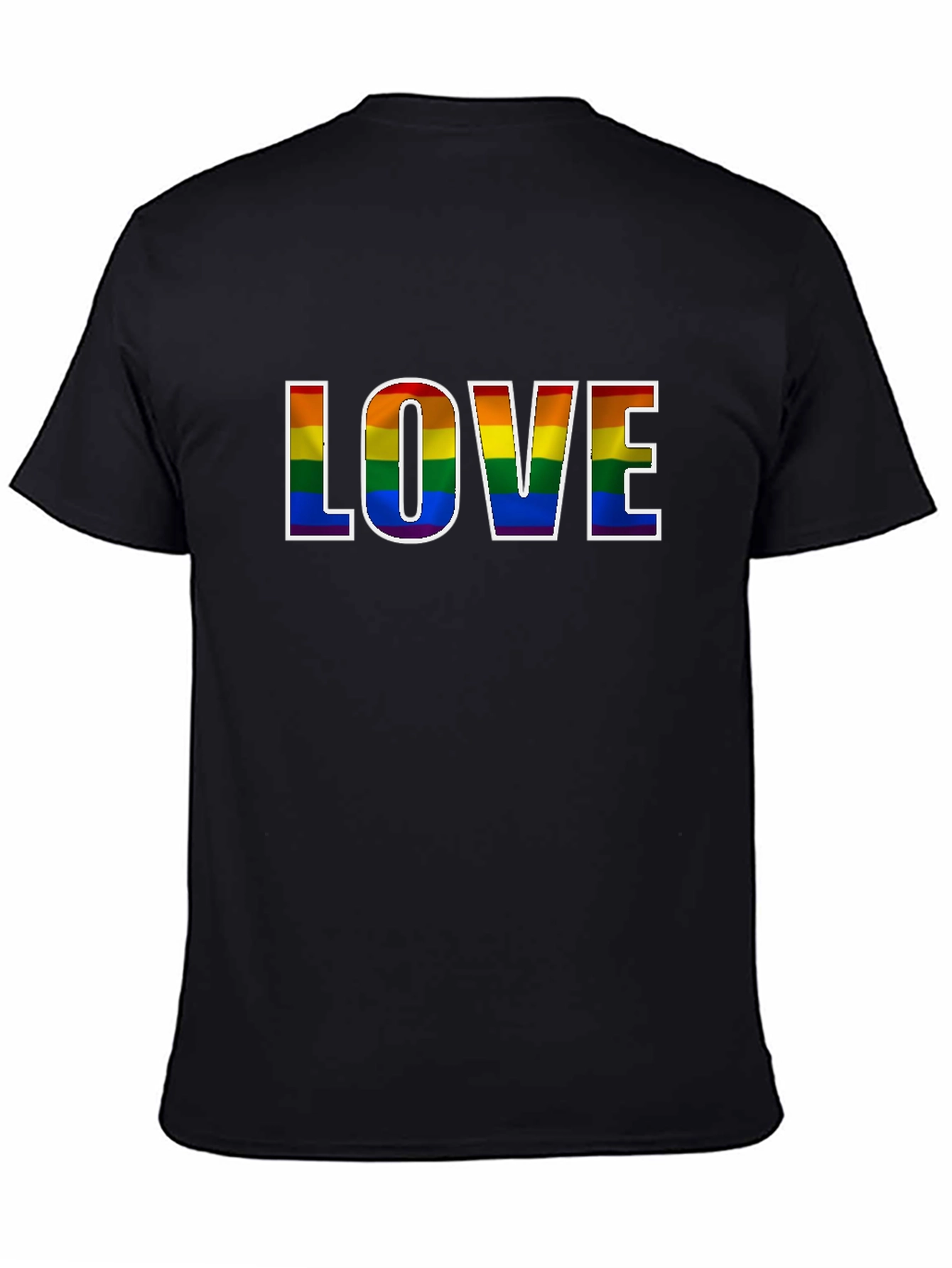 Rainbow LOVE Graphic Black T-Shirt