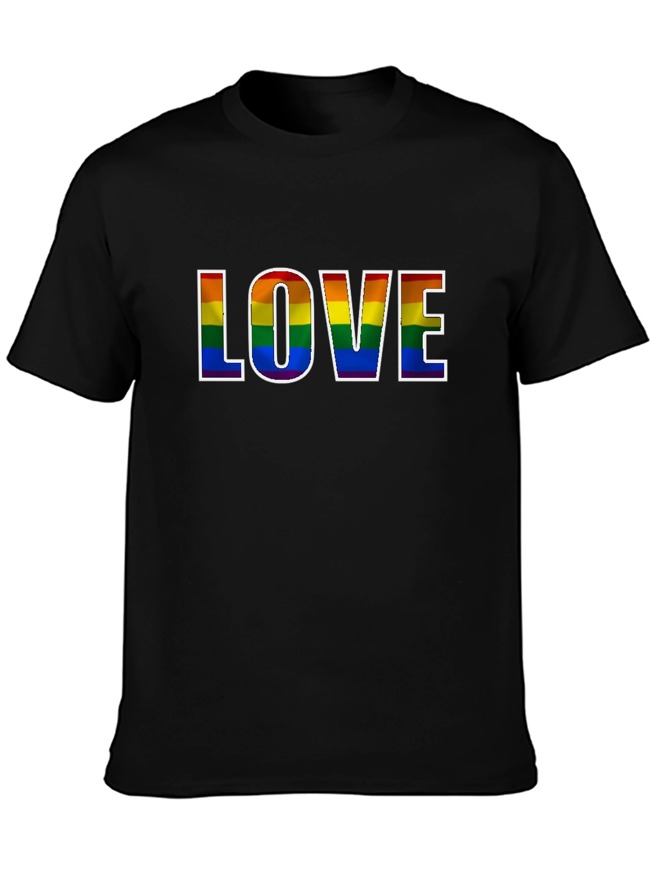 Rainbow LOVE Graphic Black T-Shirt