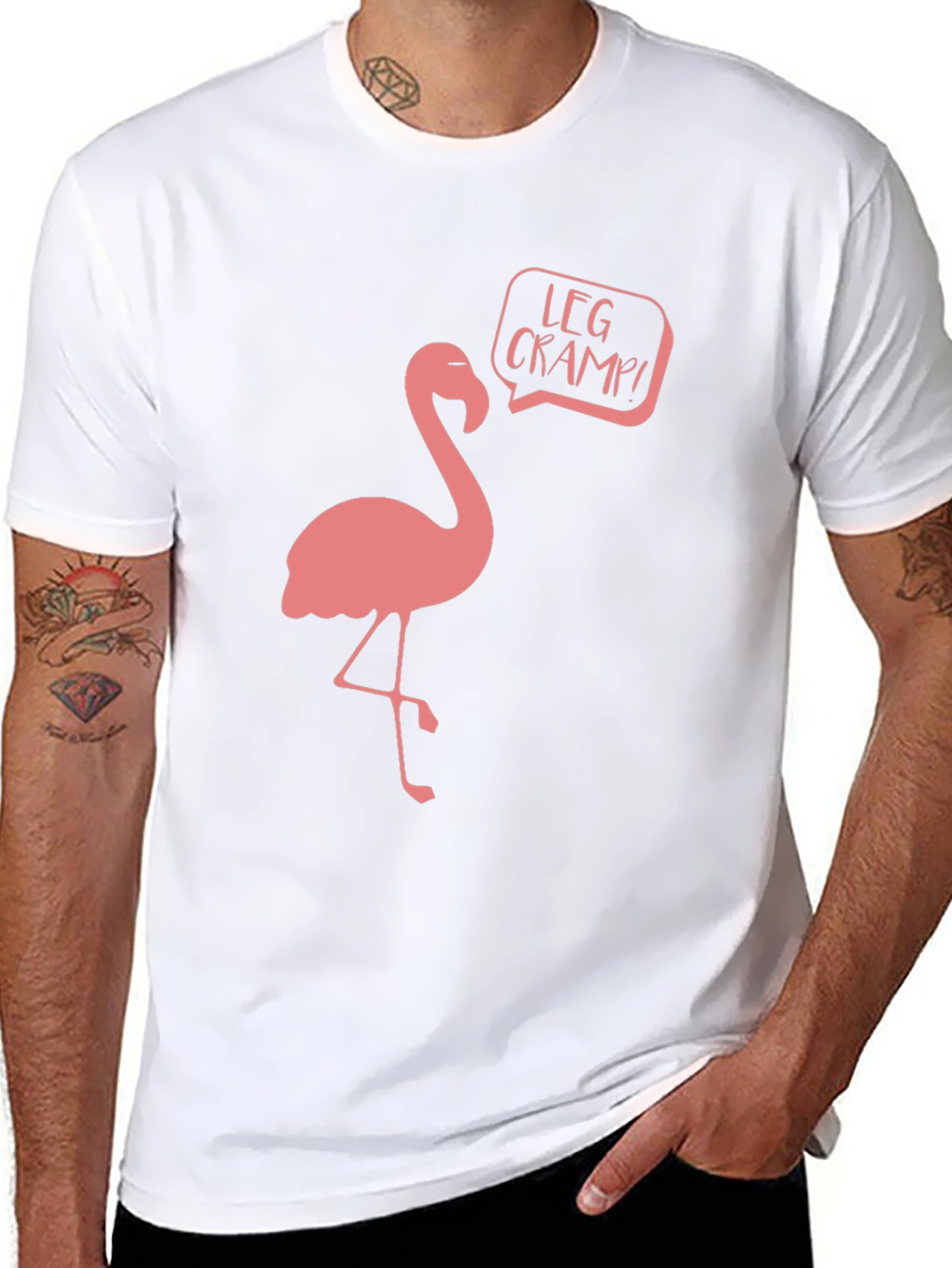 Flamingo Leg Cramp Funny Graphic T-Shirt