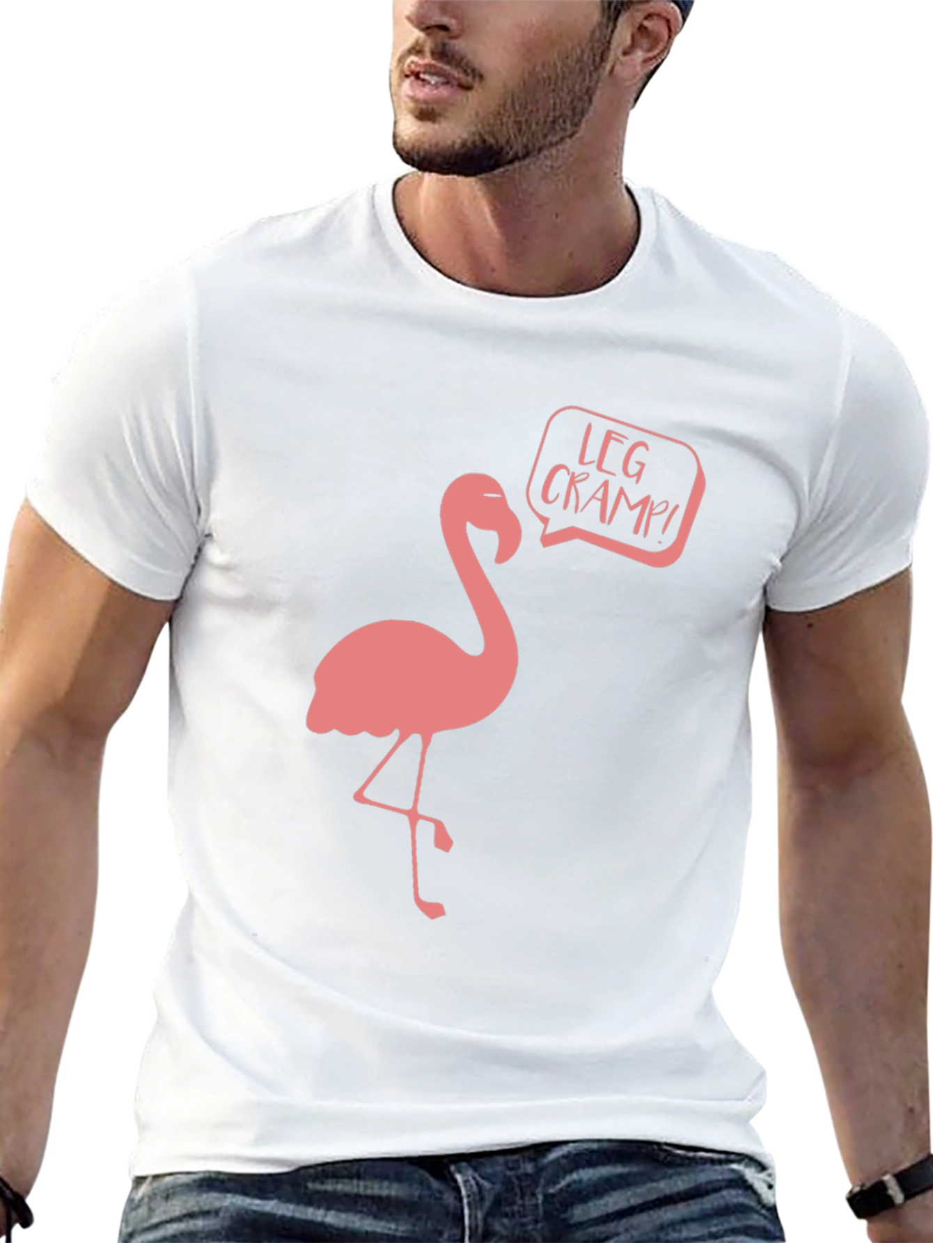 Flamingo Leg Cramp Funny Graphic T-Shirt