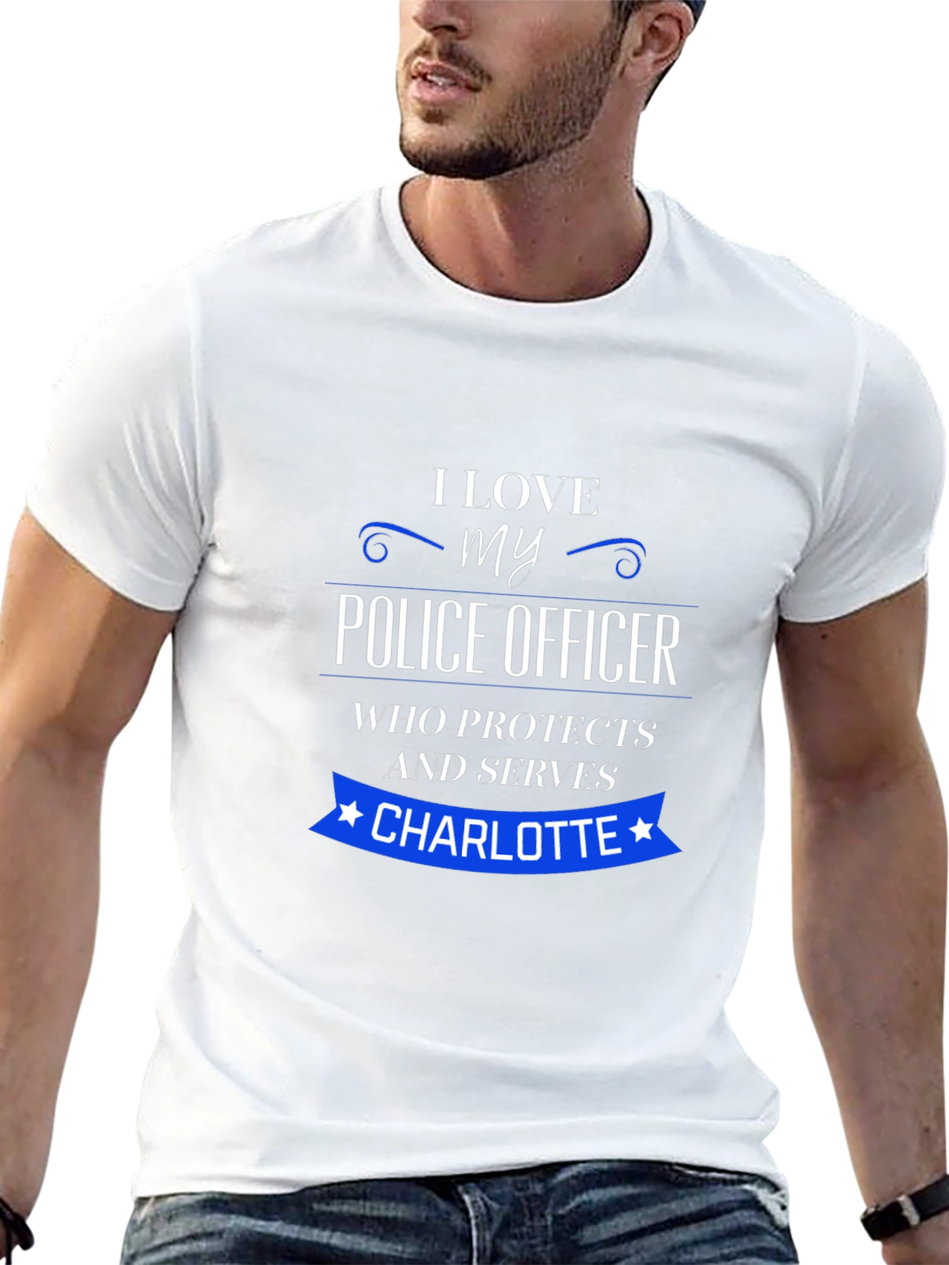 I Love My Police Officer T-Shirt - Charlotte Design