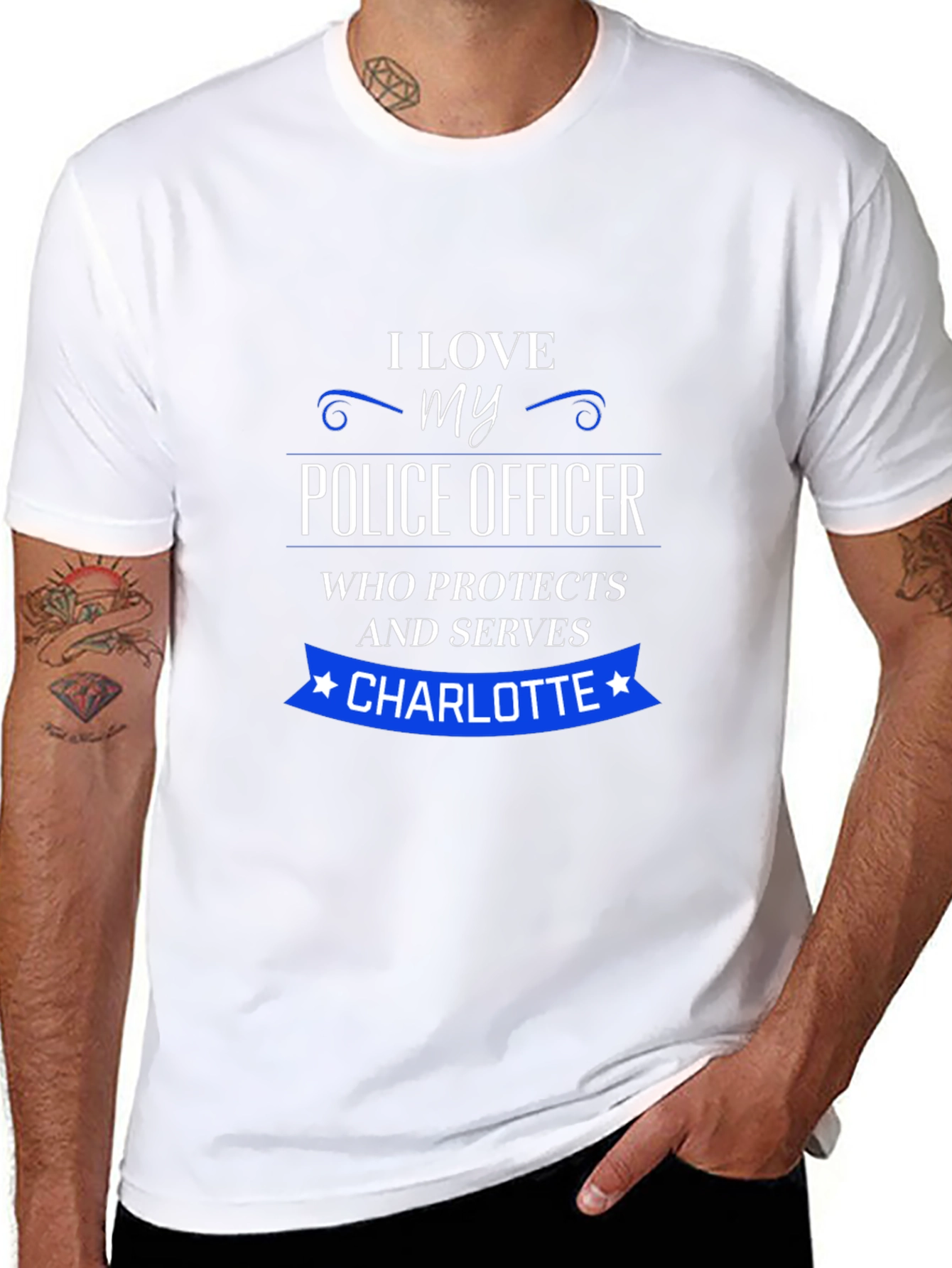 I Love My Police Officer T-Shirt - Charlotte Design