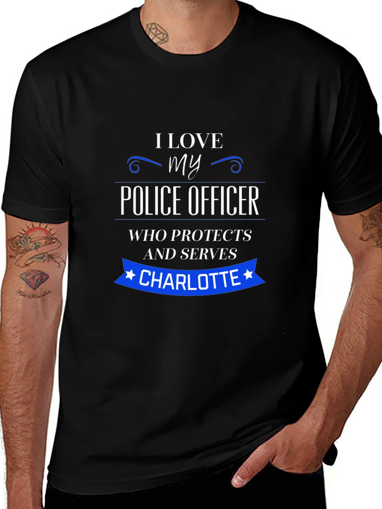 I Love My Police Officer T-Shirt - Charlotte Design