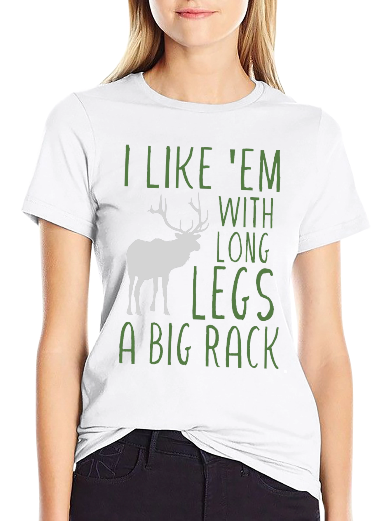 Funny Elk Long Legs Big Rack Mens Graphic T-Shirt