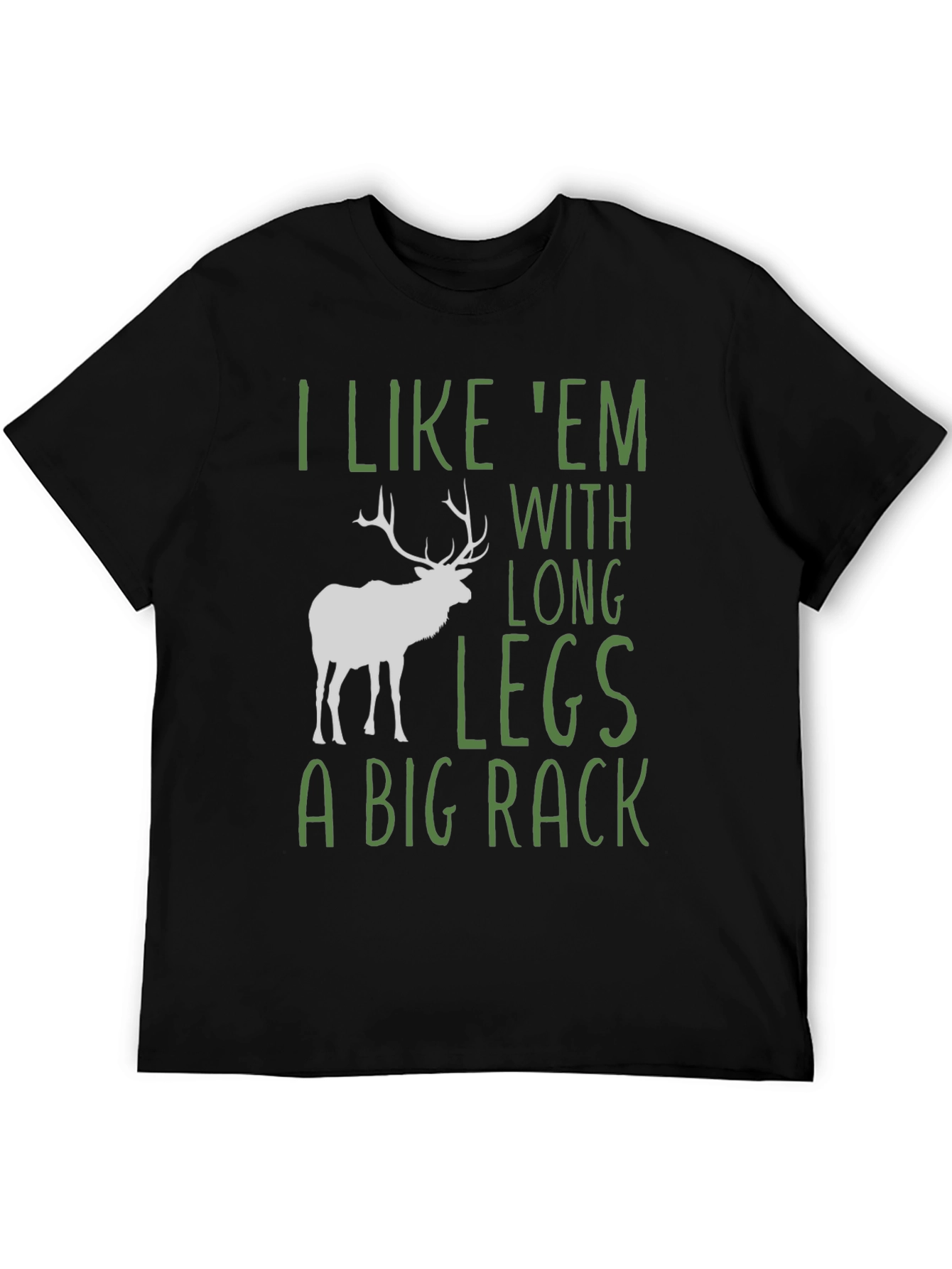 Funny Elk Long Legs Big Rack Mens Graphic T-Shirt