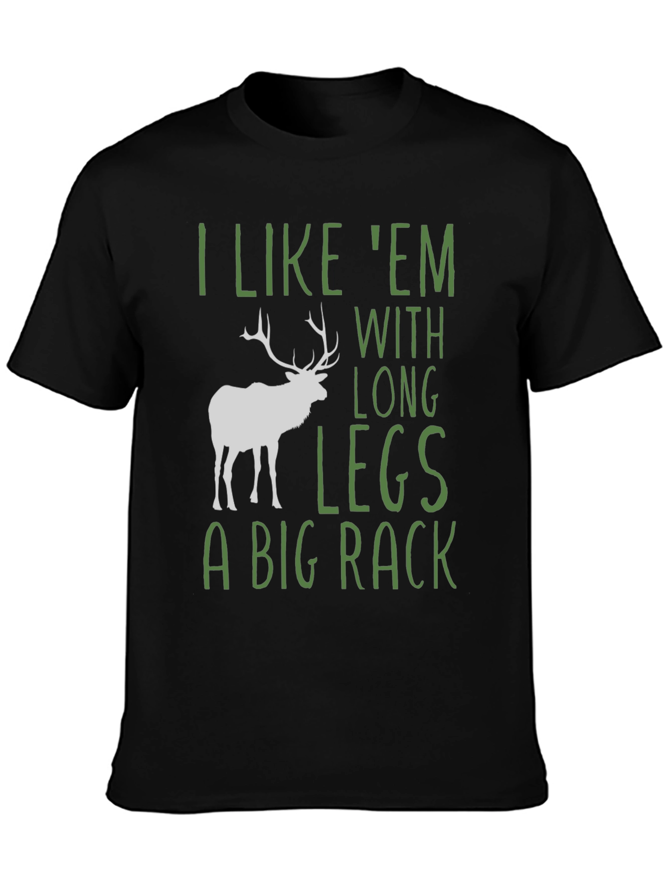 Funny Elk Long Legs Big Rack Mens Graphic T-Shirt