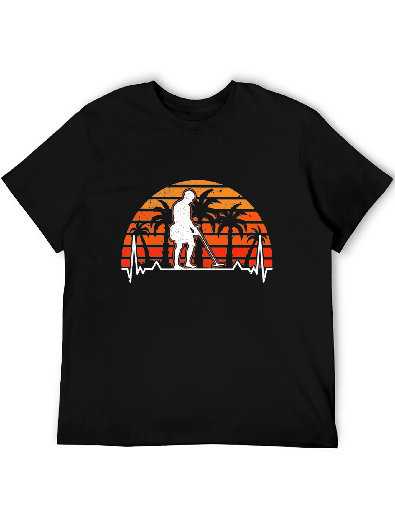 Metal Detector T-Shirt Palm Tree Sunset Pulse