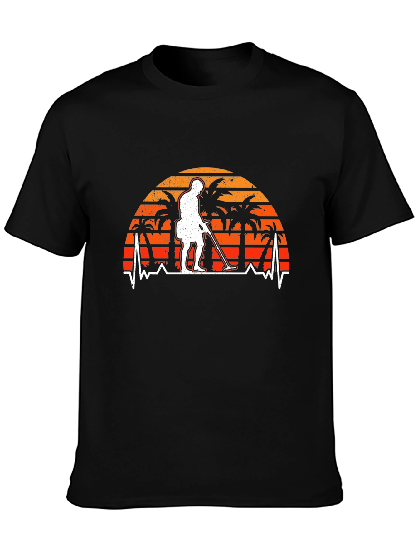 Metal Detector T-Shirt Palm Tree Sunset Pulse
