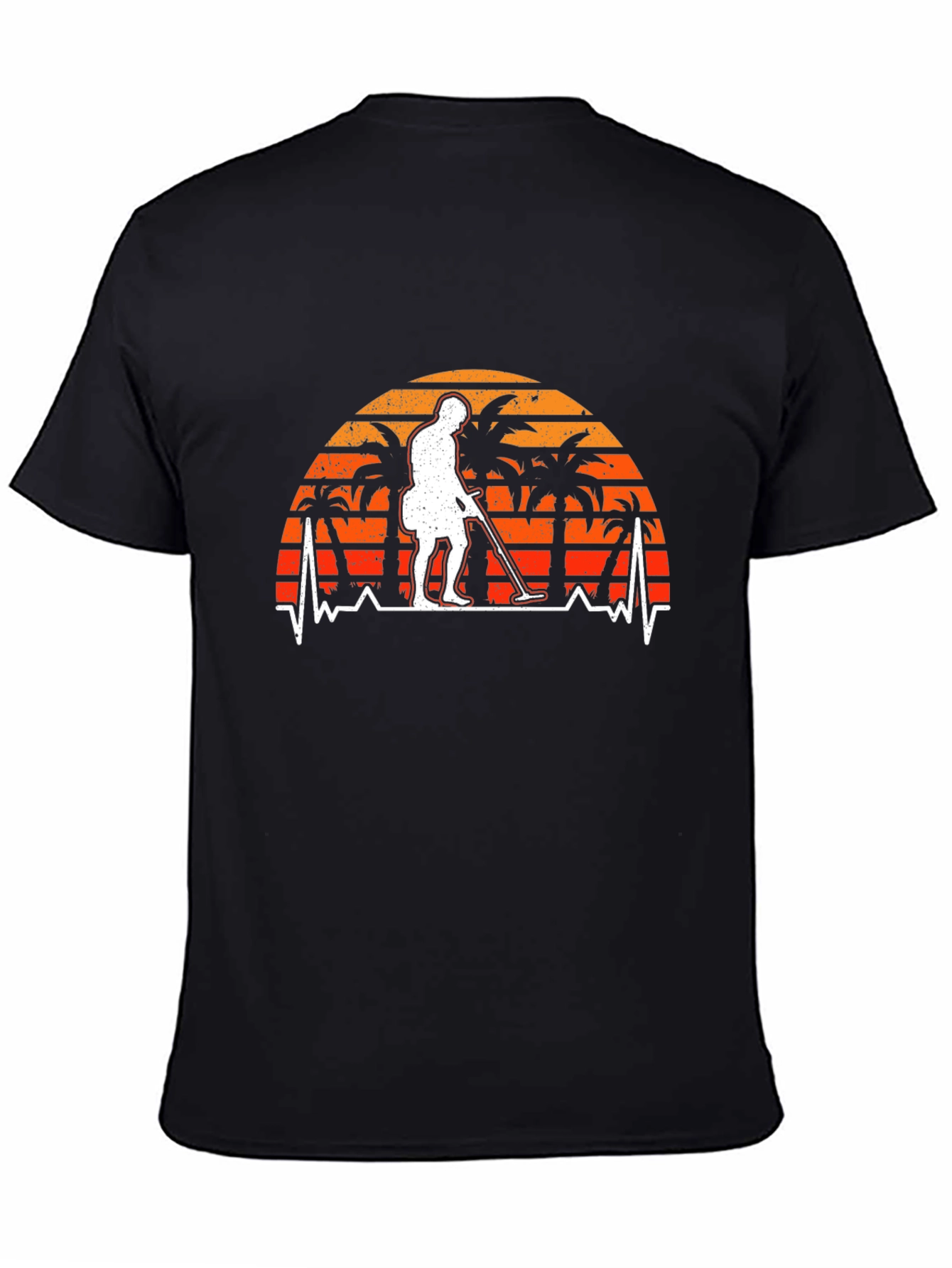 Metal Detector T-Shirt Palm Tree Sunset Pulse