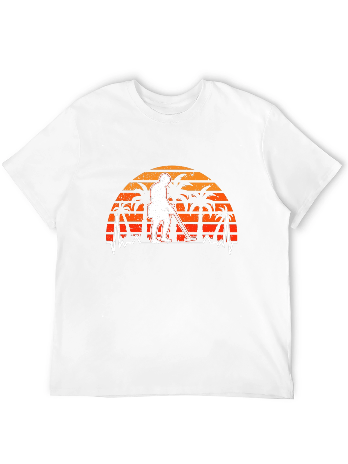 Metal Detector T-Shirt Palm Tree Sunset Pulse