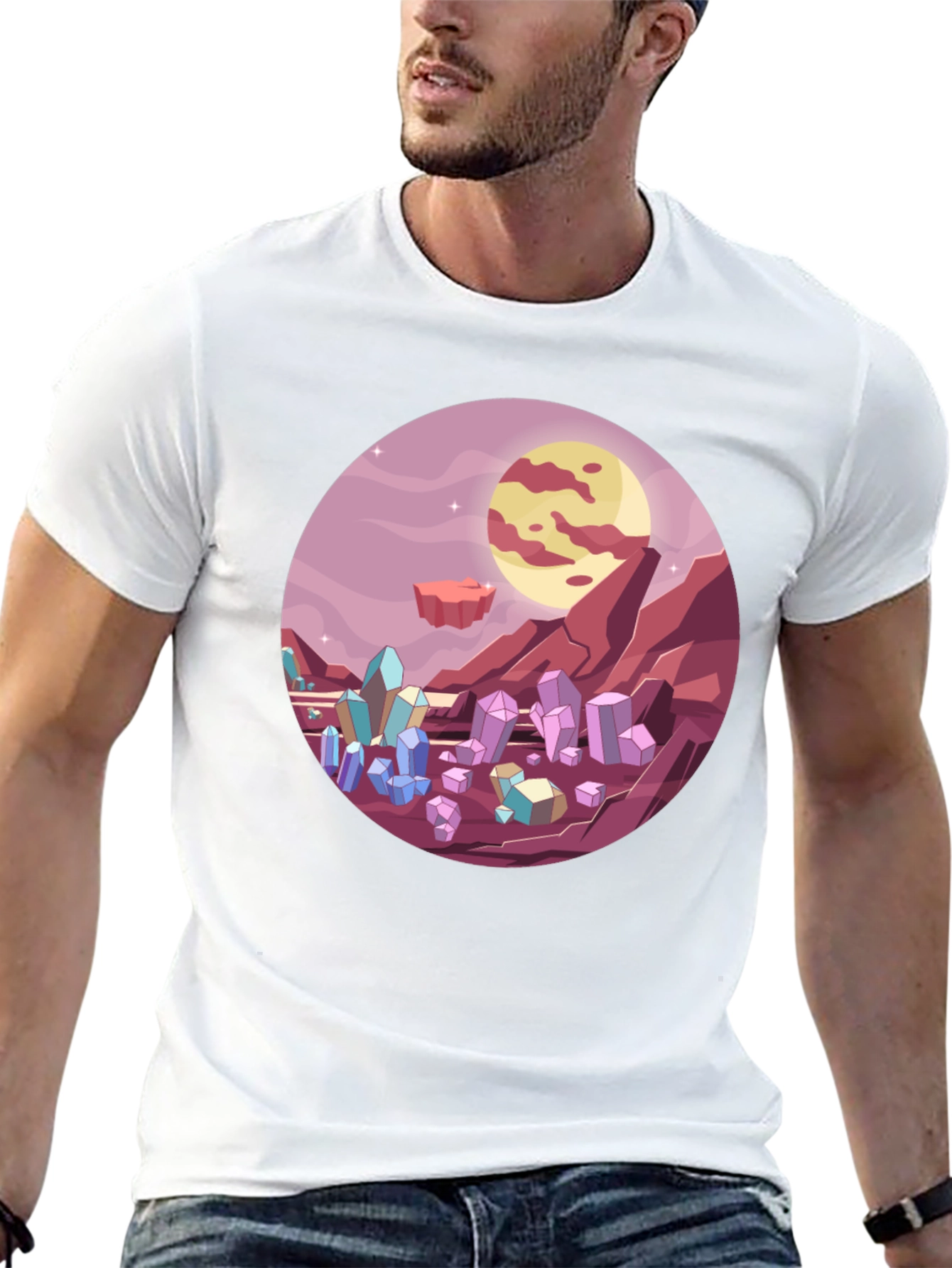 Sci-Fi Crystal Planet T-Shirt