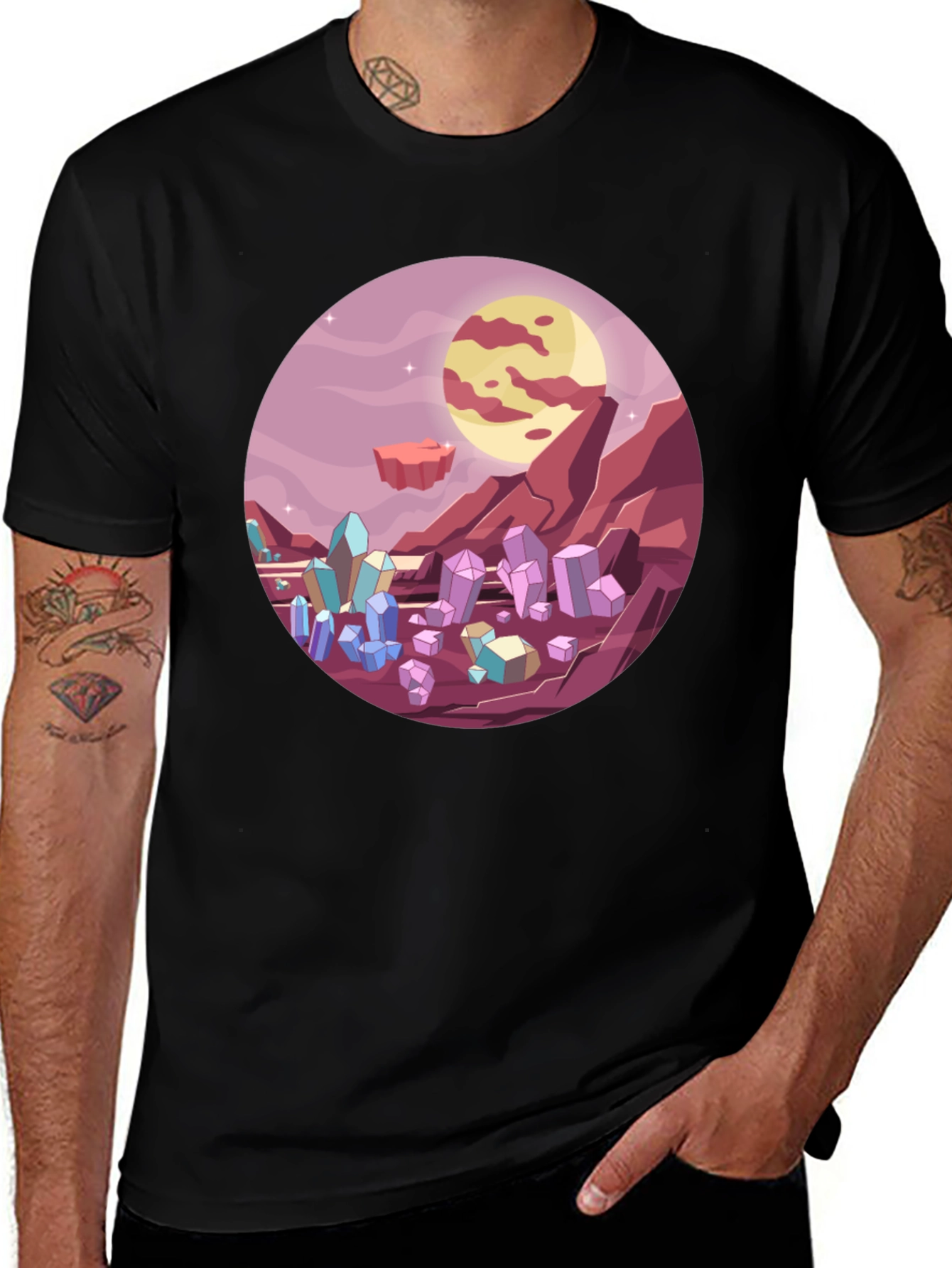 Sci-Fi Crystal Planet T-Shirt
