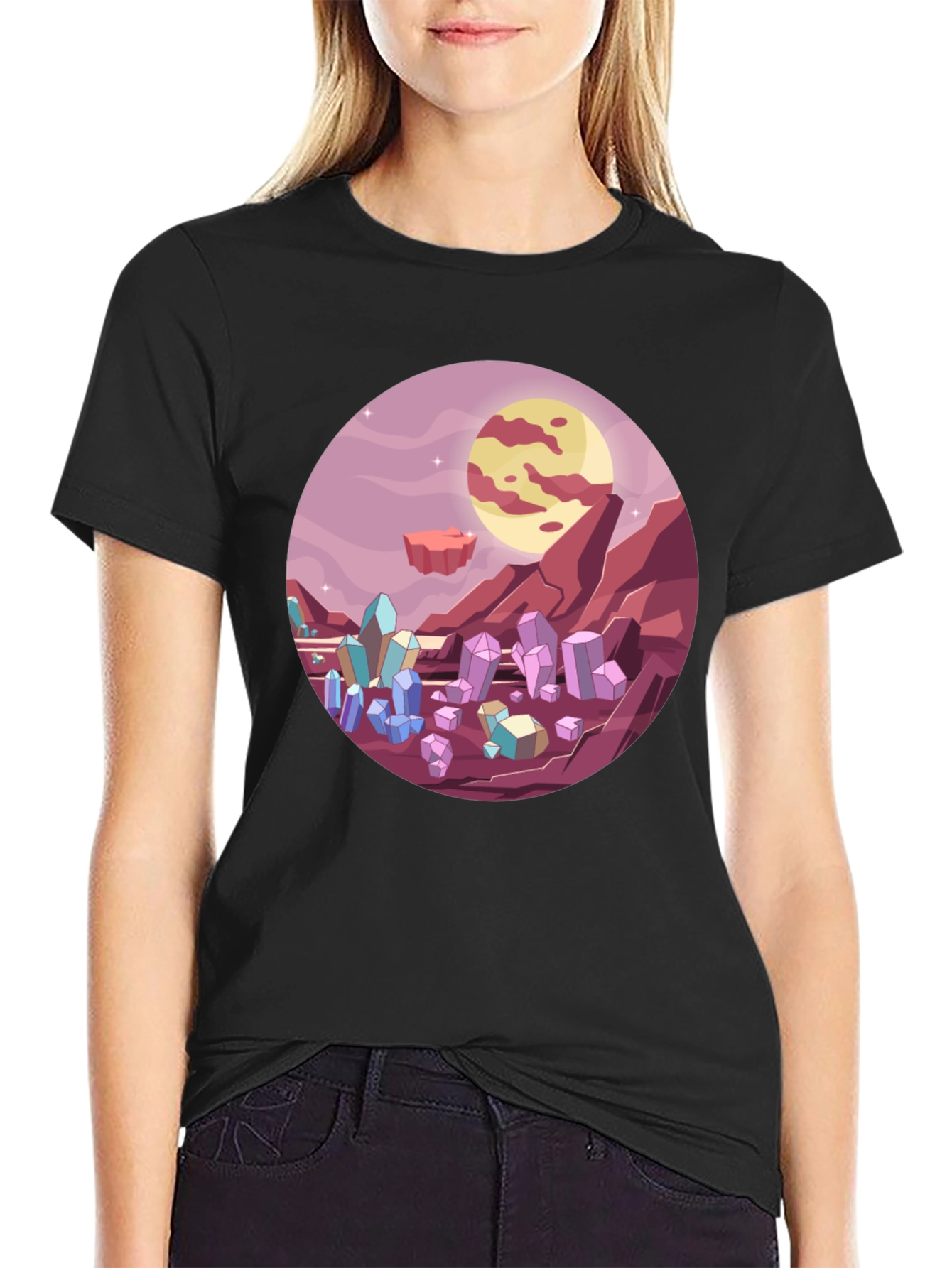 Sci-Fi Crystal Planet T-Shirt