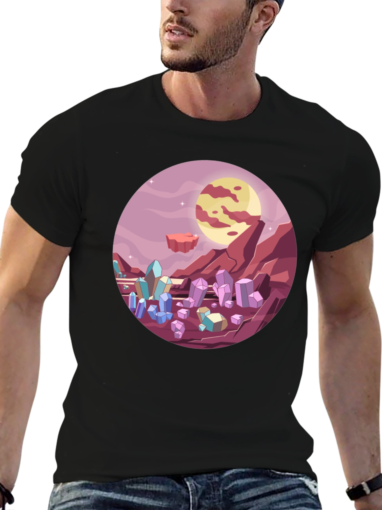 Sci-Fi Crystal Planet T-Shirt