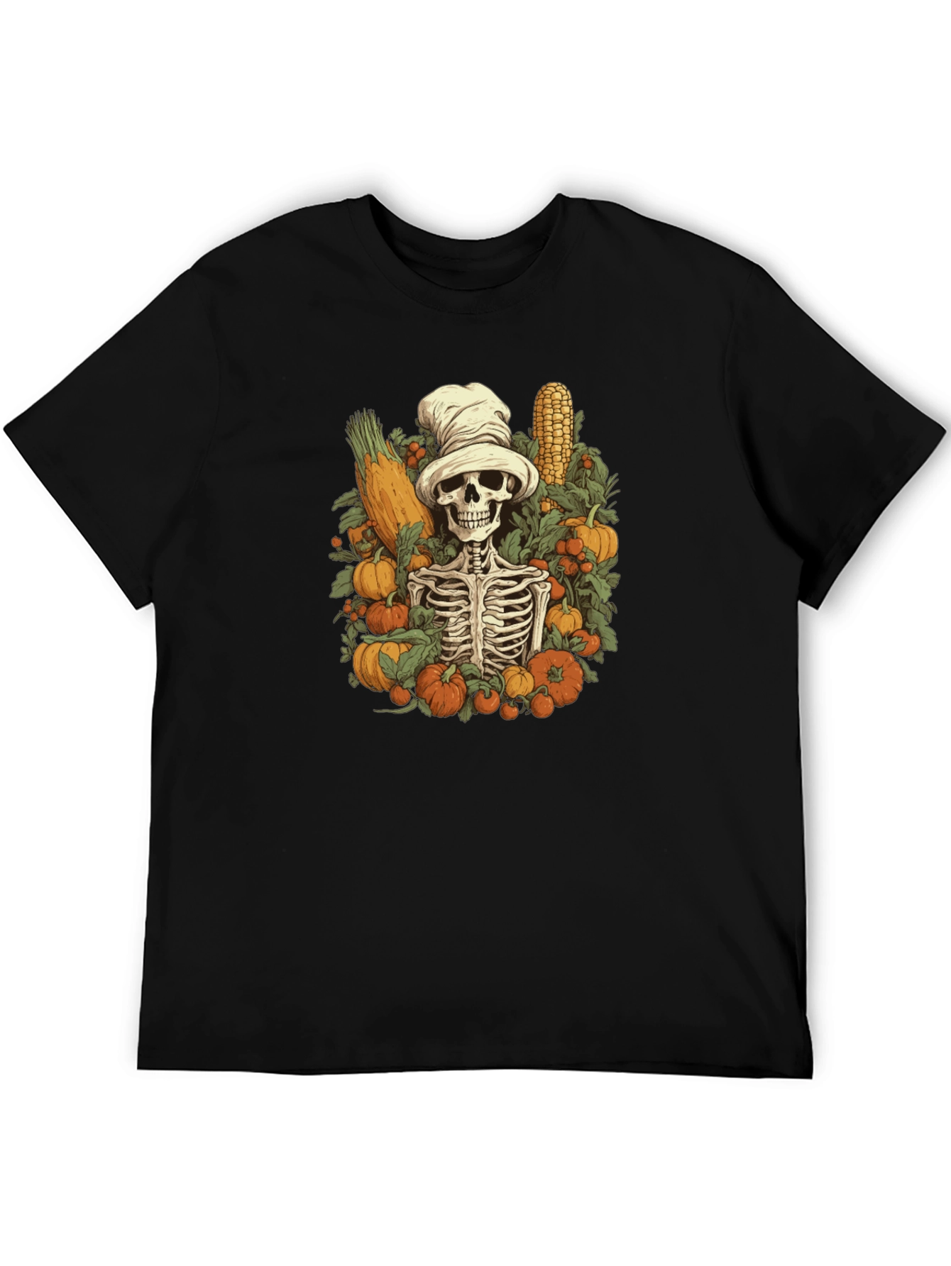 Harvest Skeleton Chef T-Shirt - Fall Festive Style