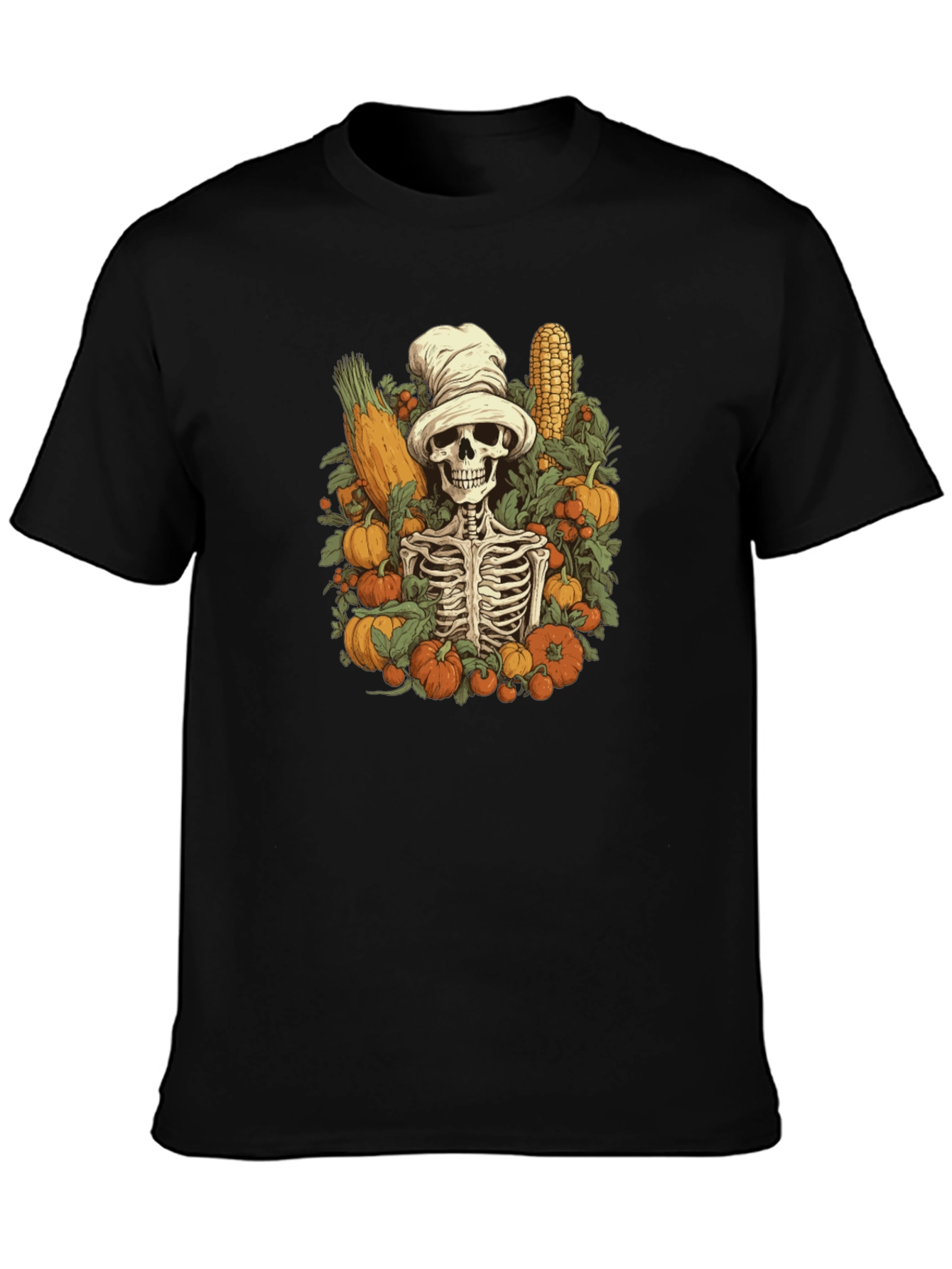 Harvest Skeleton Chef T-Shirt - Fall Festive Style