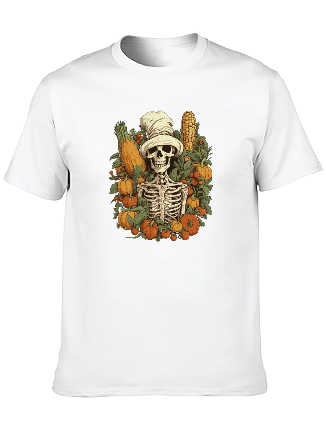 Harvest Skeleton Chef T-Shirt - Fall Festive Style