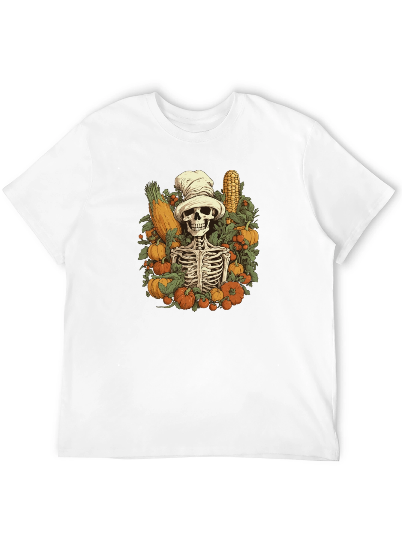 Harvest Skeleton Chef T-Shirt - Fall Festive Style