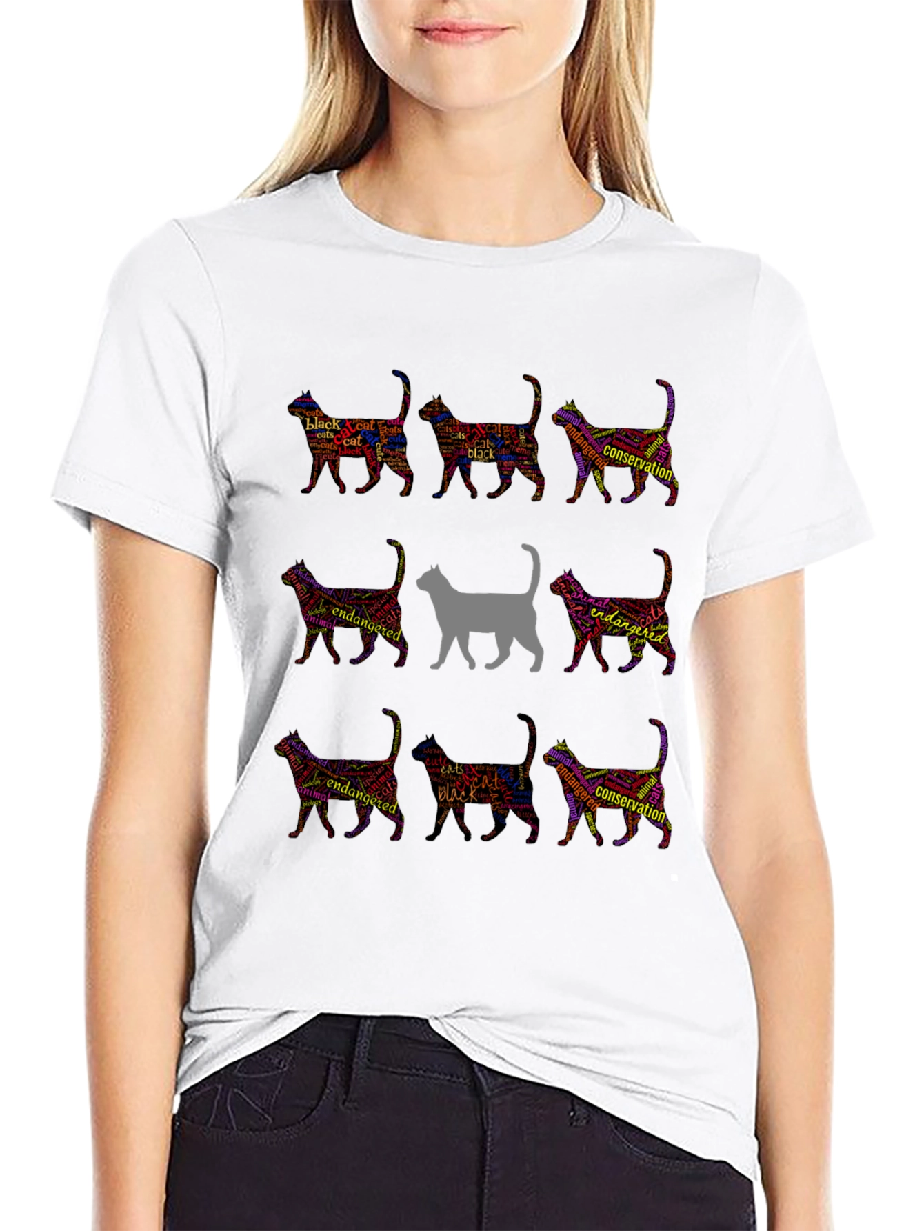 Cat Lover T-Shirt: Black Cat Conservation Design