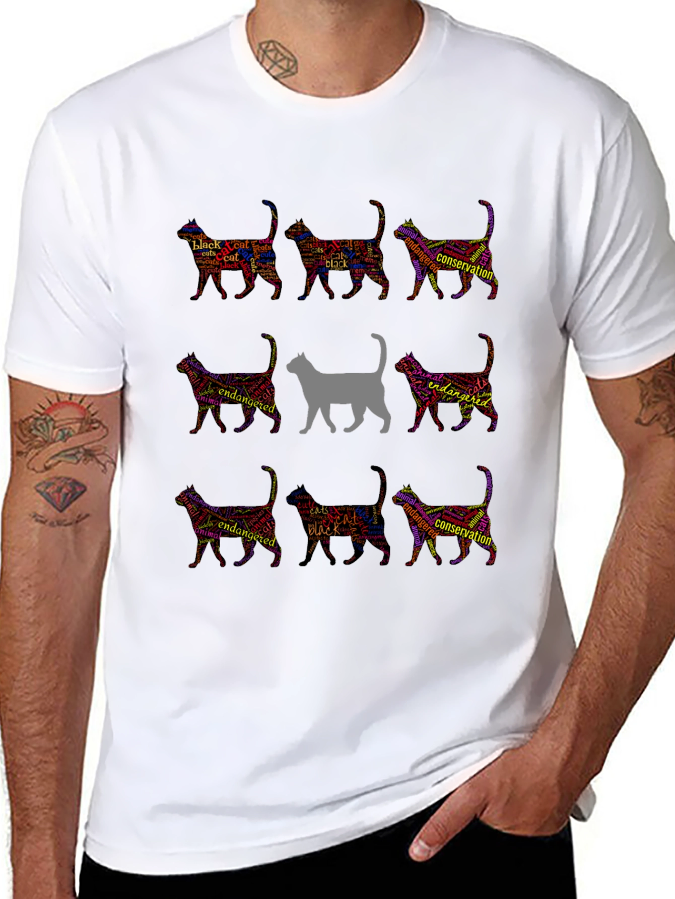 Cat Lover T-Shirt: Black Cat Conservation Design