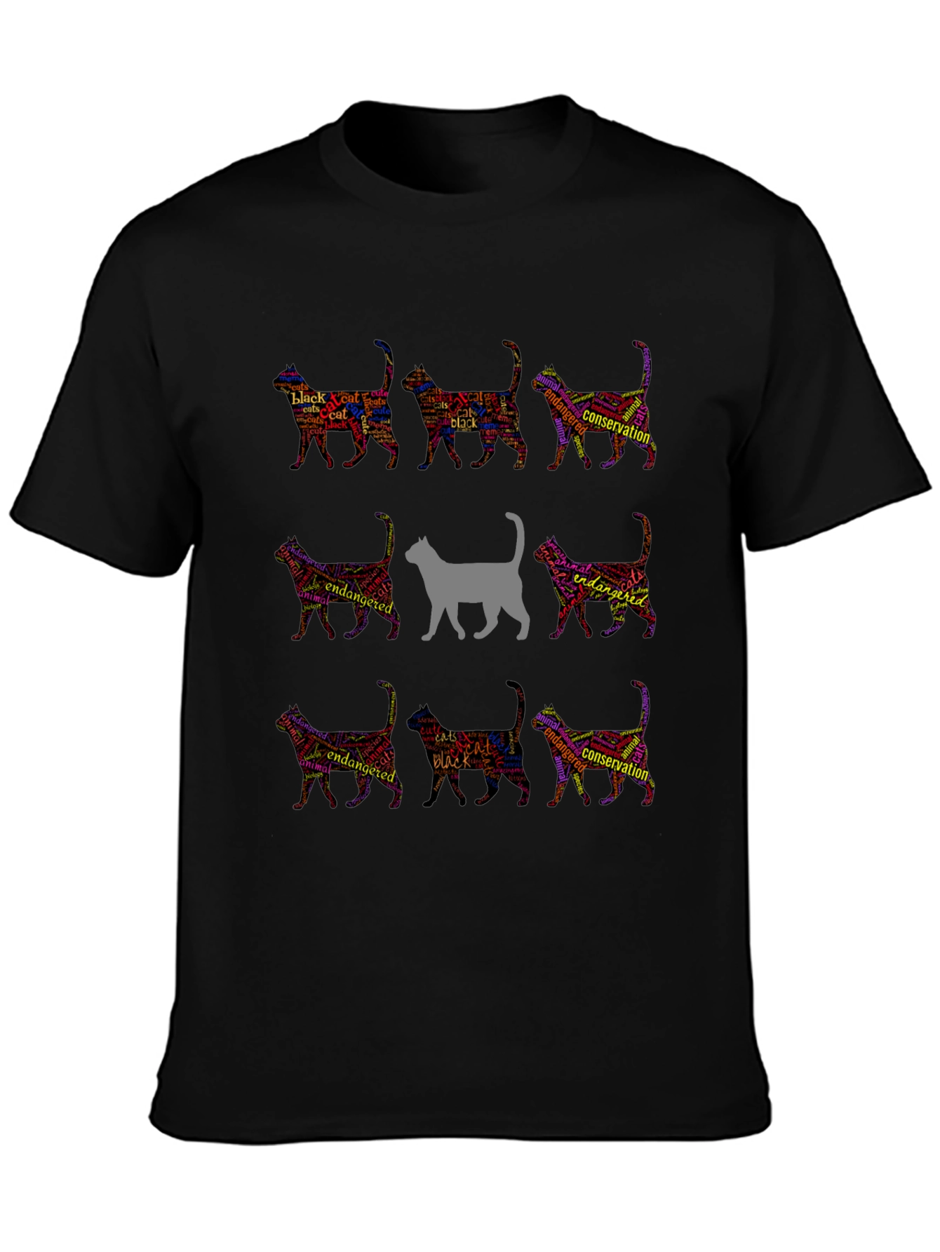 Cat Lover T-Shirt: Black Cat Conservation Design