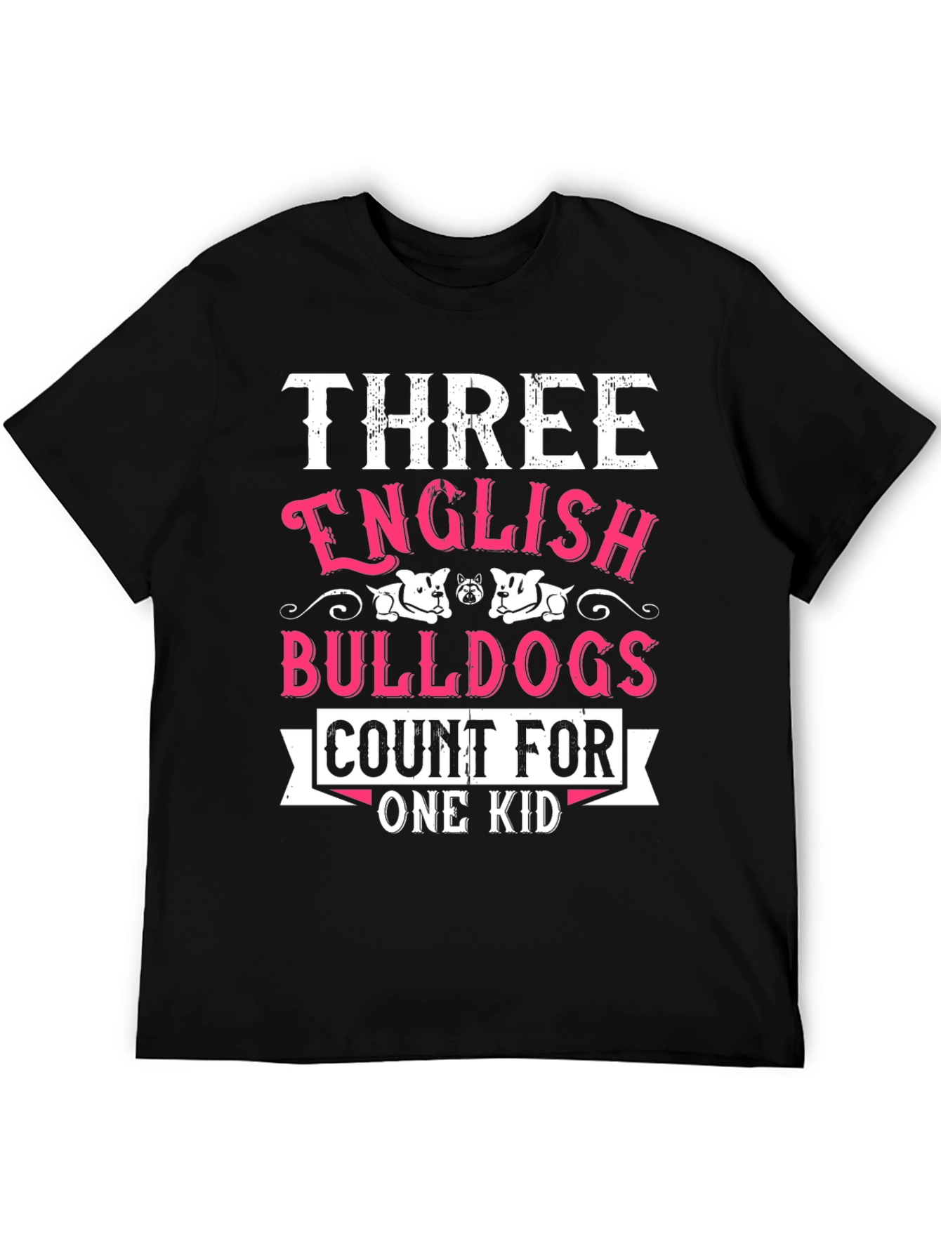 Three English Bulldogs Count For One Kid T-Shirt