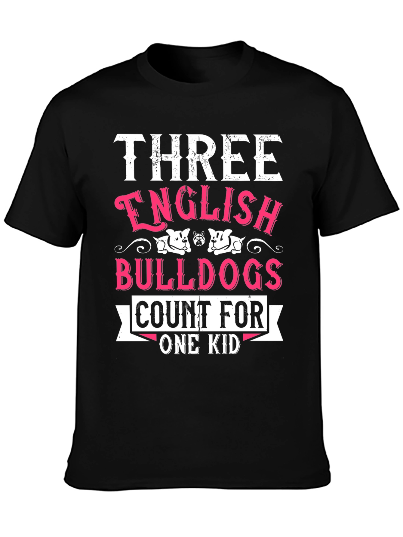 Three English Bulldogs Count For One Kid T-Shirt