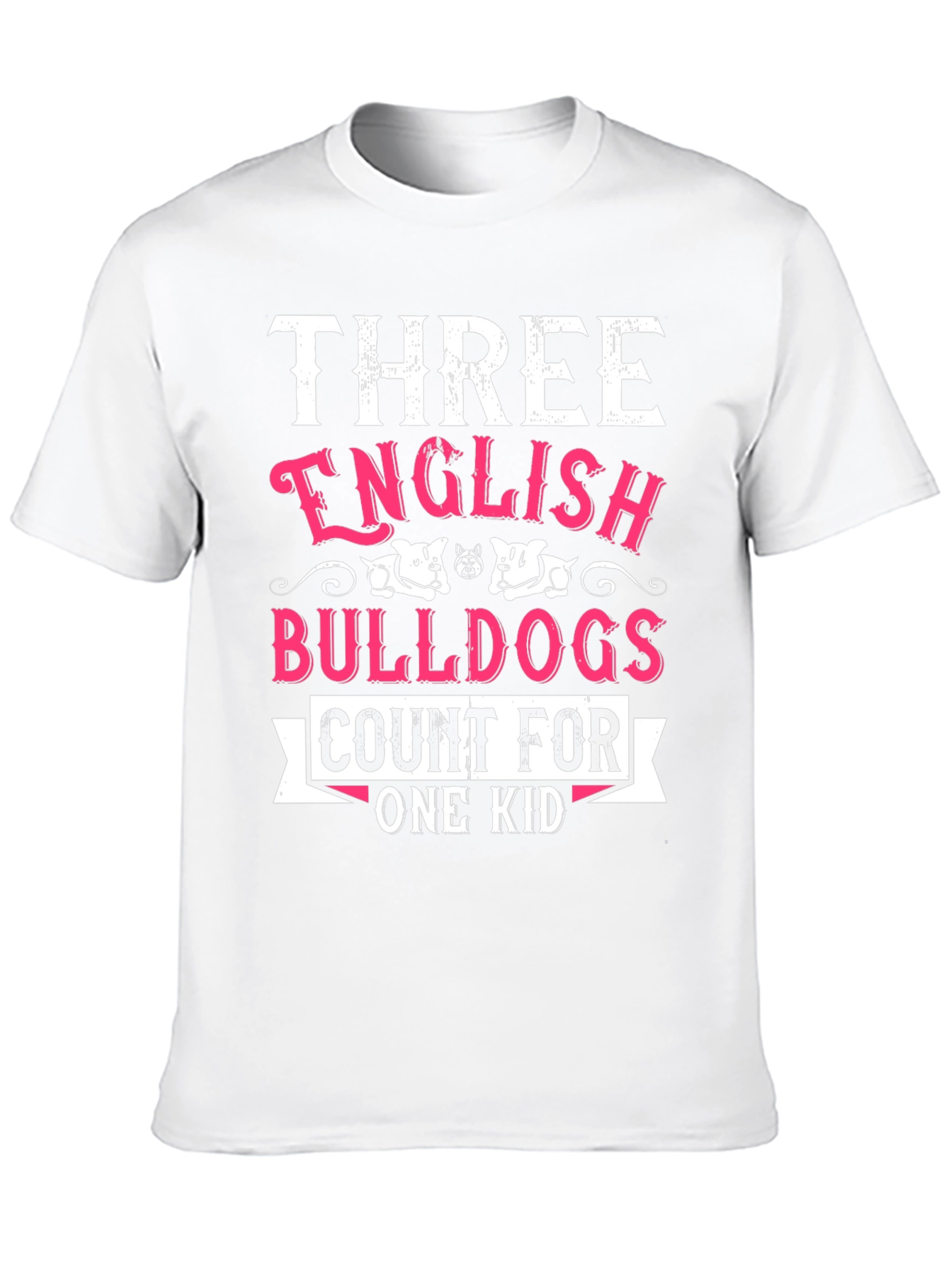 Three English Bulldogs Count For One Kid T-Shirt