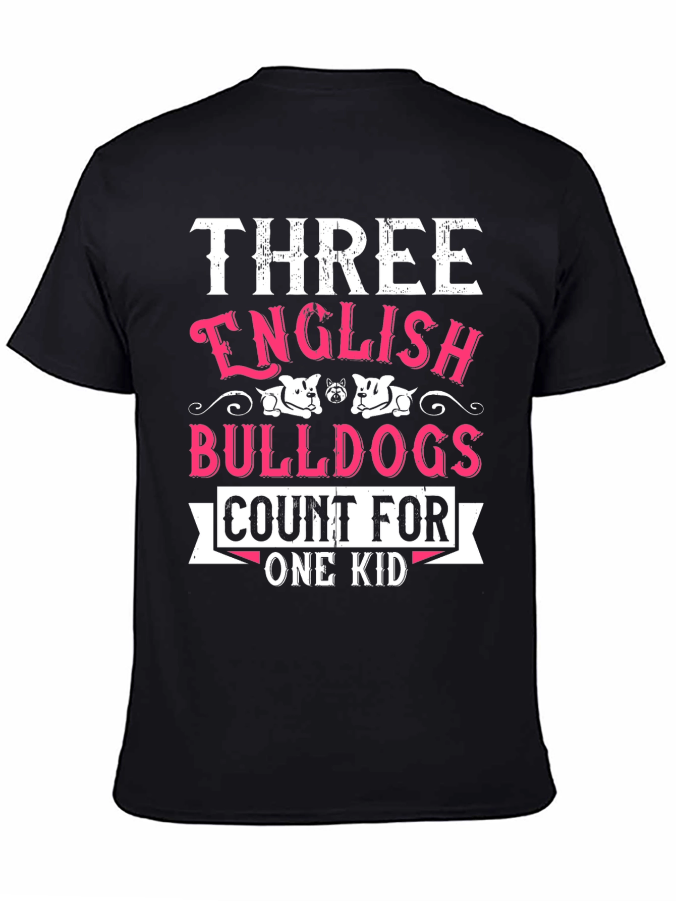 Three English Bulldogs Count For One Kid T-Shirt