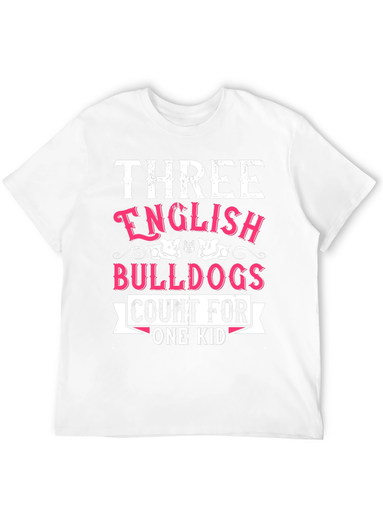 Three English Bulldogs Count For One Kid T-Shirt